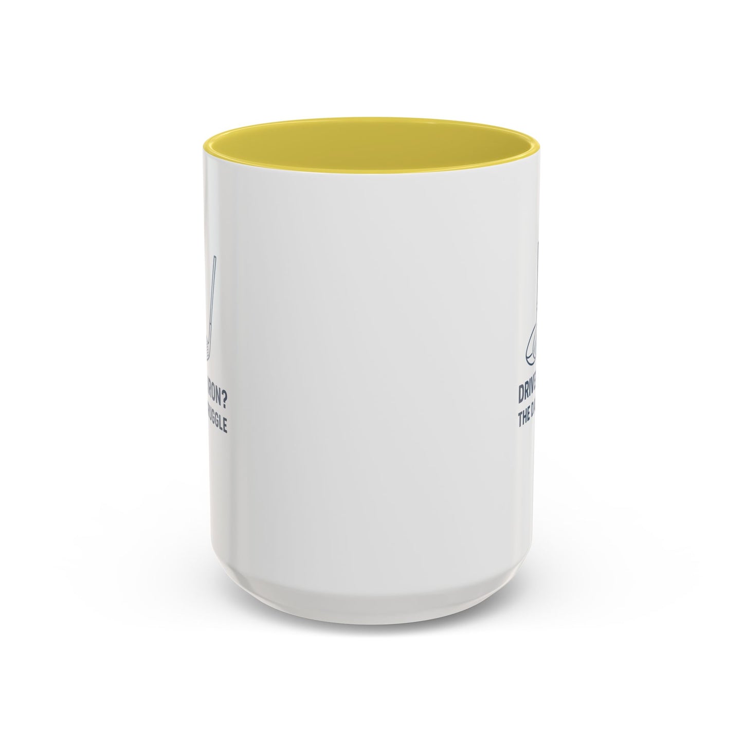 colorful golf mug - driver or iron? the daily struggle