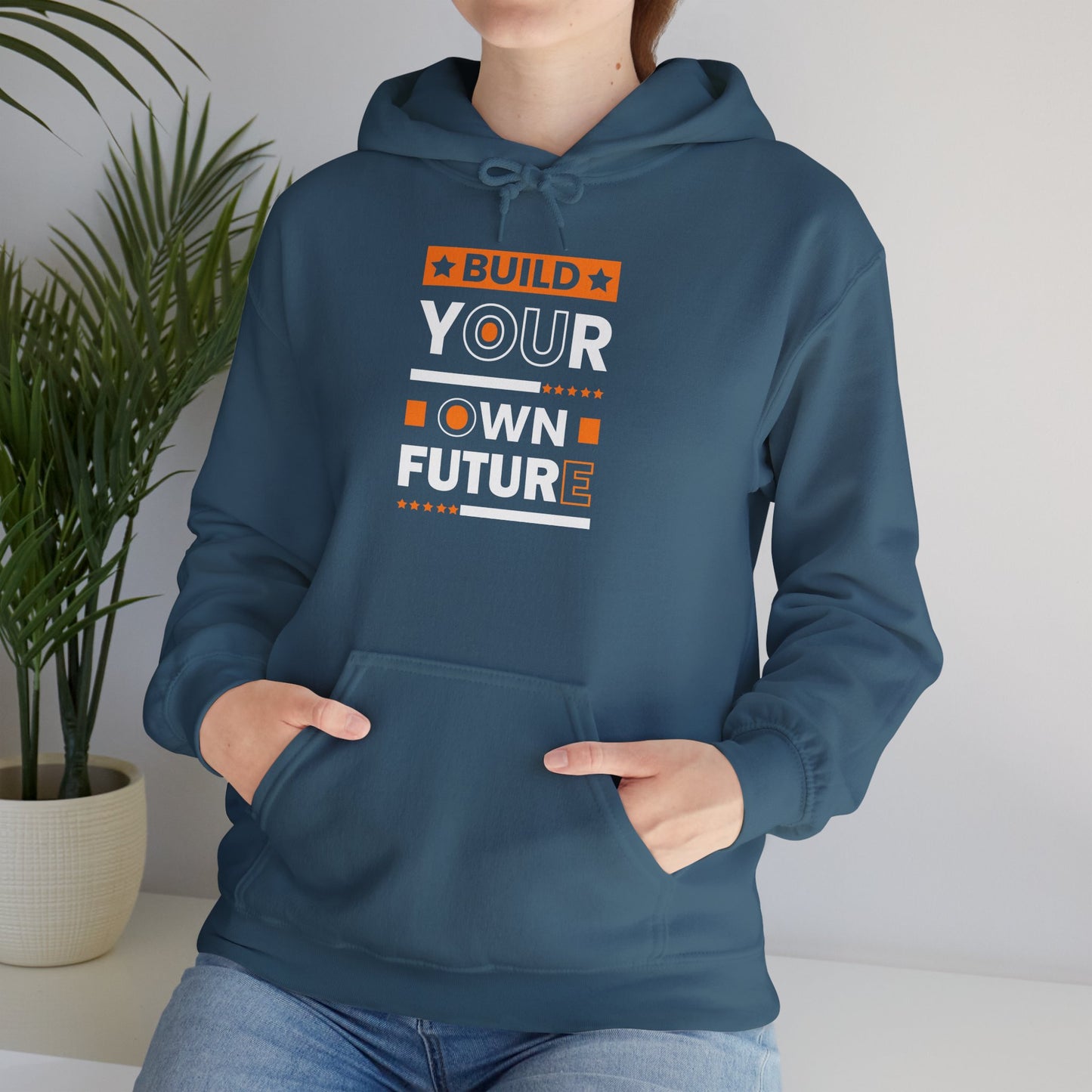 unisex heavy blend™ hooded sweatshirt - build your own future - empowerment message