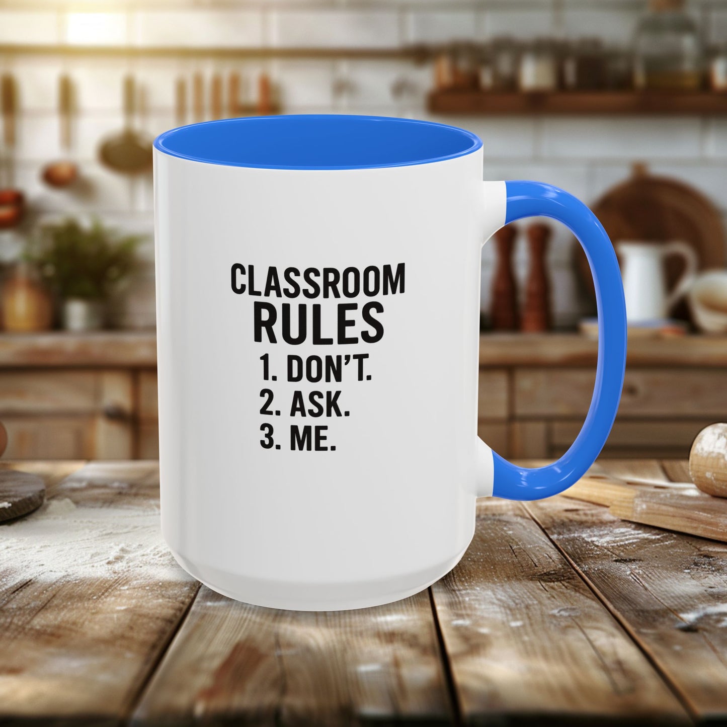 colorful classroom rules mug - perfect for teachers and students. teachers with attitude.