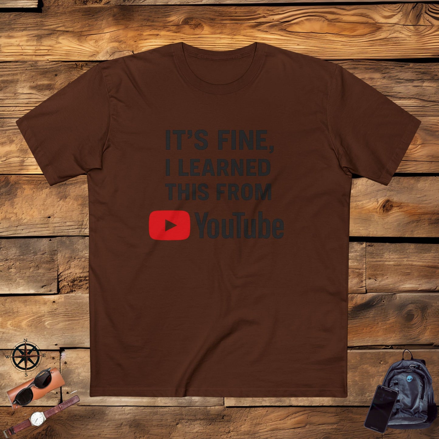 men's stable tee: it's fine, i learned this from youtube