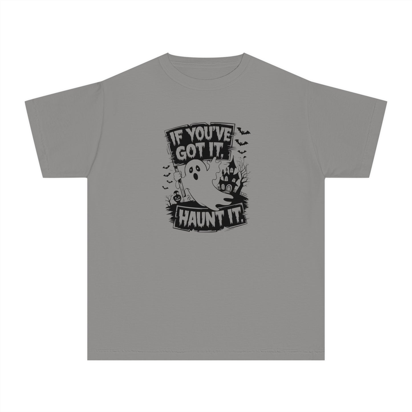 youth t-shirt, youth halloween t-shirt, if you've got it haunt it!