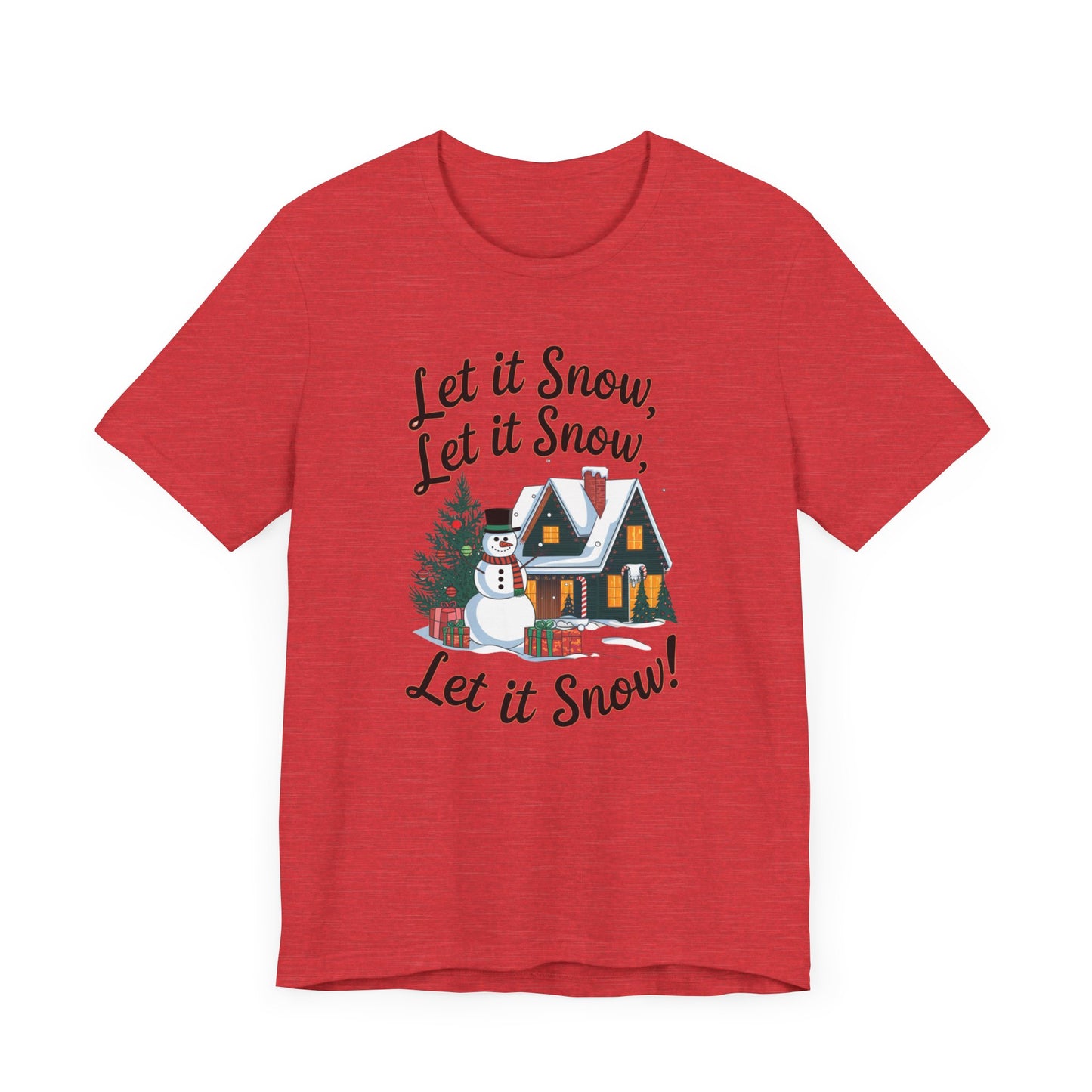 men & women christmas t-shirt. let it snow! unisex christmas t-shirt.