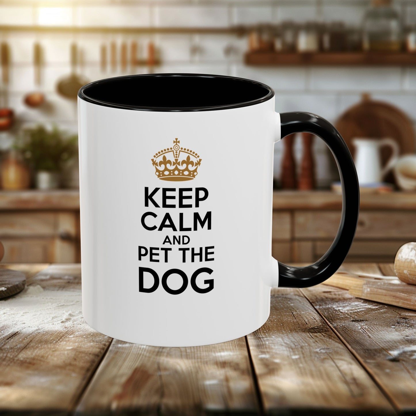 colorful mugs (11oz, 15oz) - keep calm and pet the dog | funny dog lover gift | cute pet quote design