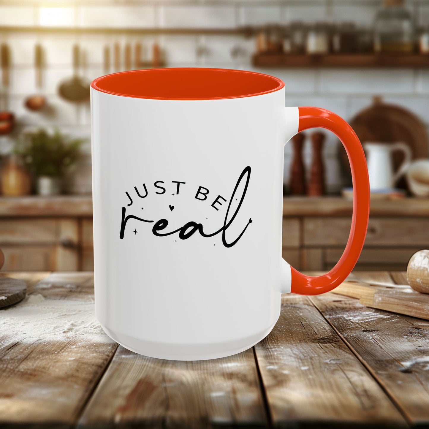 colorful mugs (11oz, 15oz) - just be real - authentic living quote