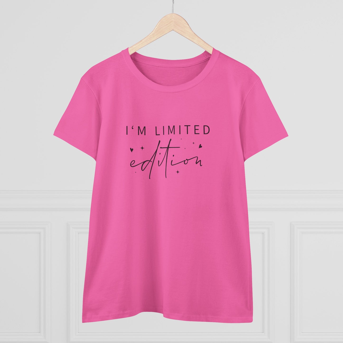 women's midweight cotton tee - i’m limited edition - unique confidence quote