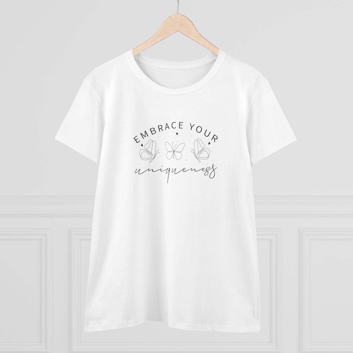 women's midweight cotton tee - embrace your uniqueness - individuality affirmation