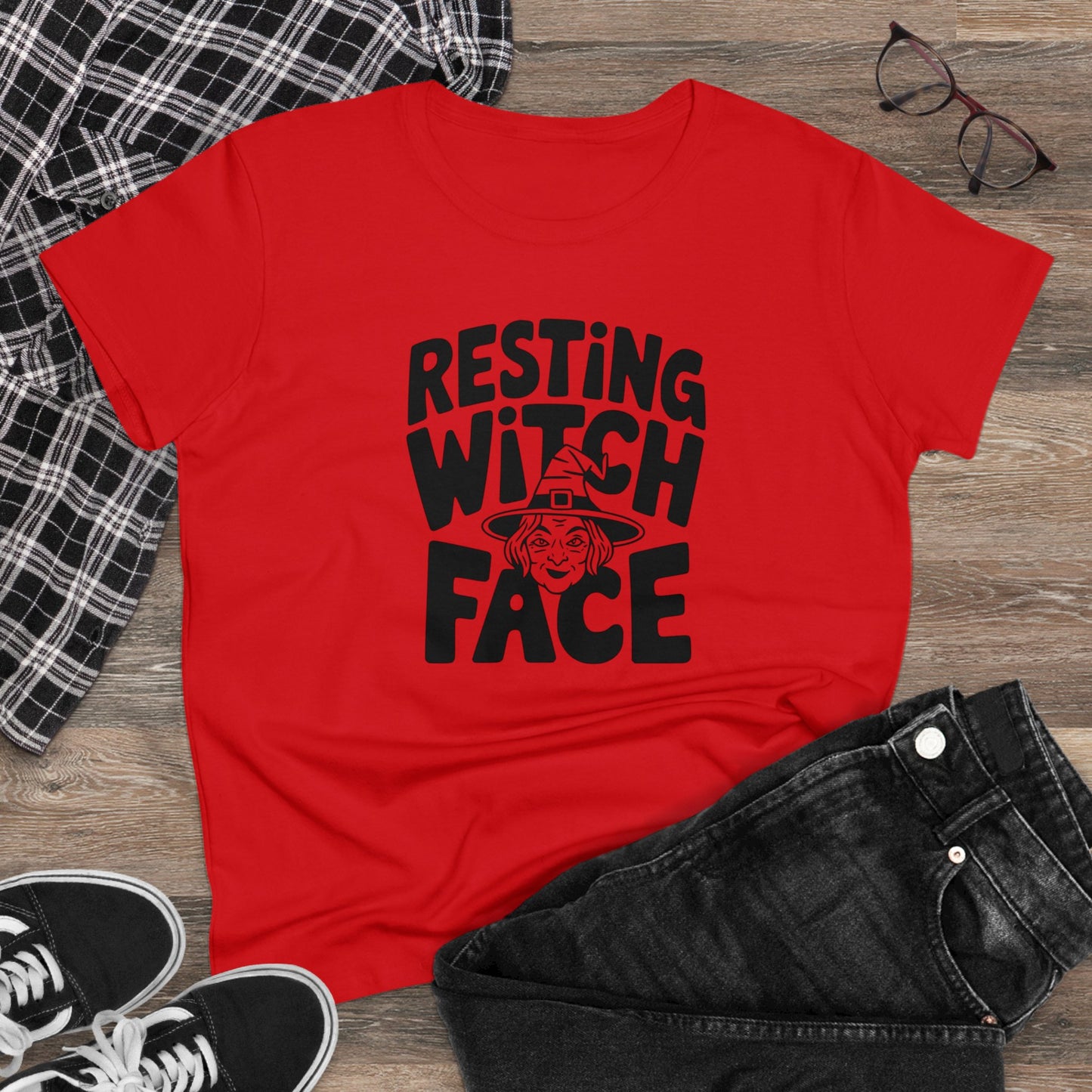 women's t-shirt, women's tee, women's halloween, witch!
