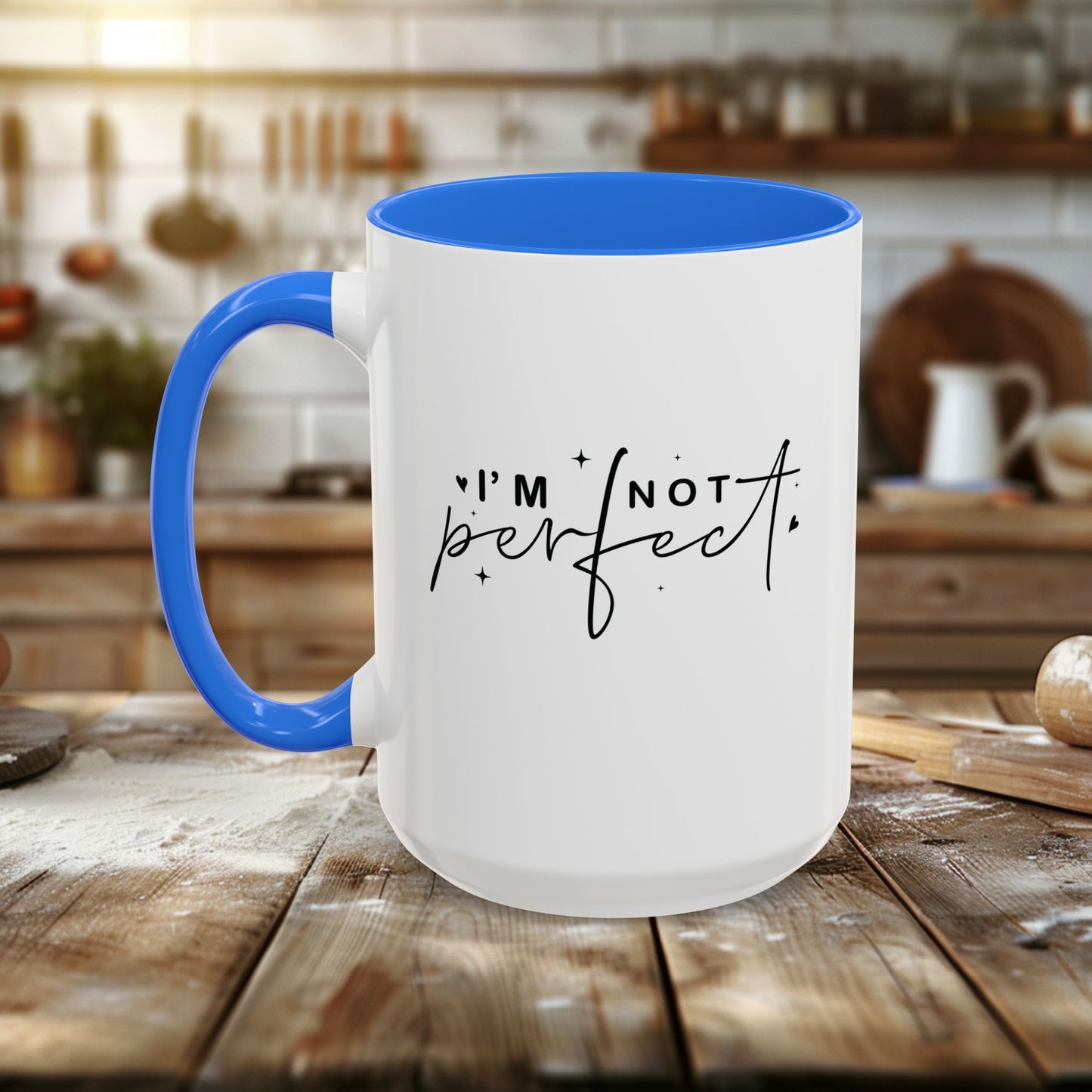 colorful mugs (11oz, 15oz) - i’m not perfect - self-acceptance quote