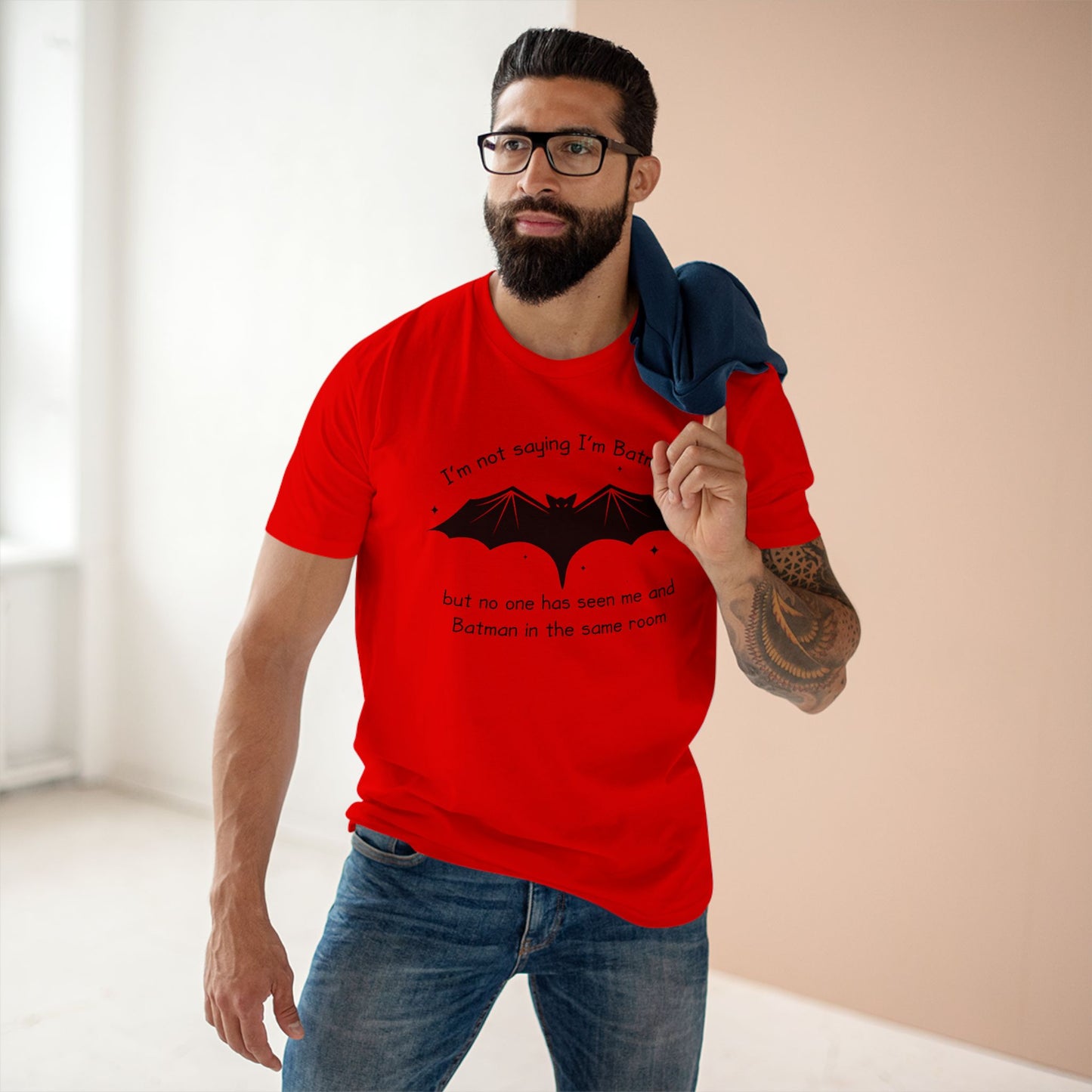 adult staple tee - not saying i’m batman… but… - funny nerdy quote