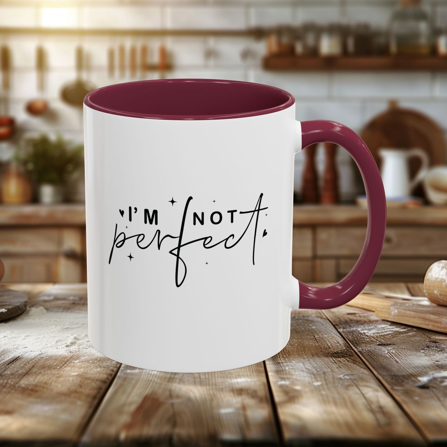 colorful mugs (11oz, 15oz) - i’m not perfect - self-acceptance quote