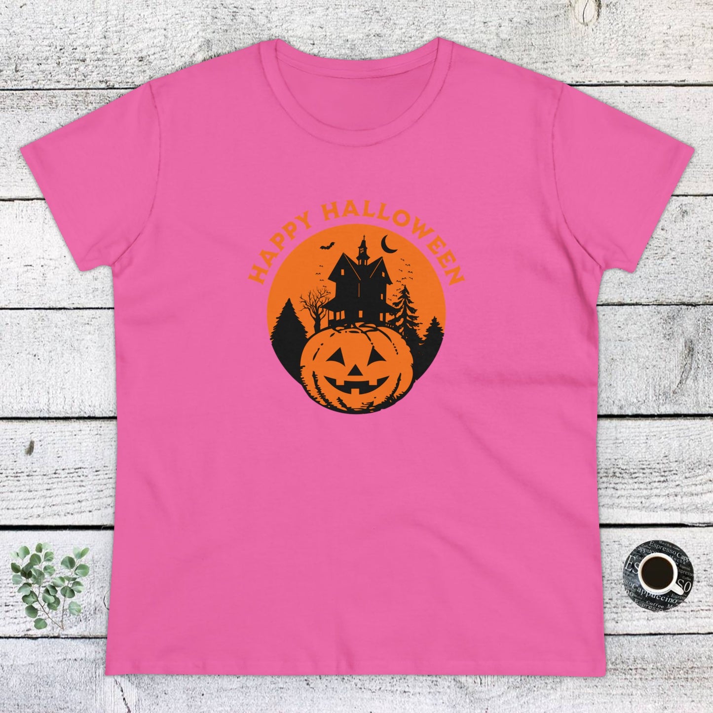 women halloween t-shirt, women tee, halloween gift, jack o'lantern - haunted halloween