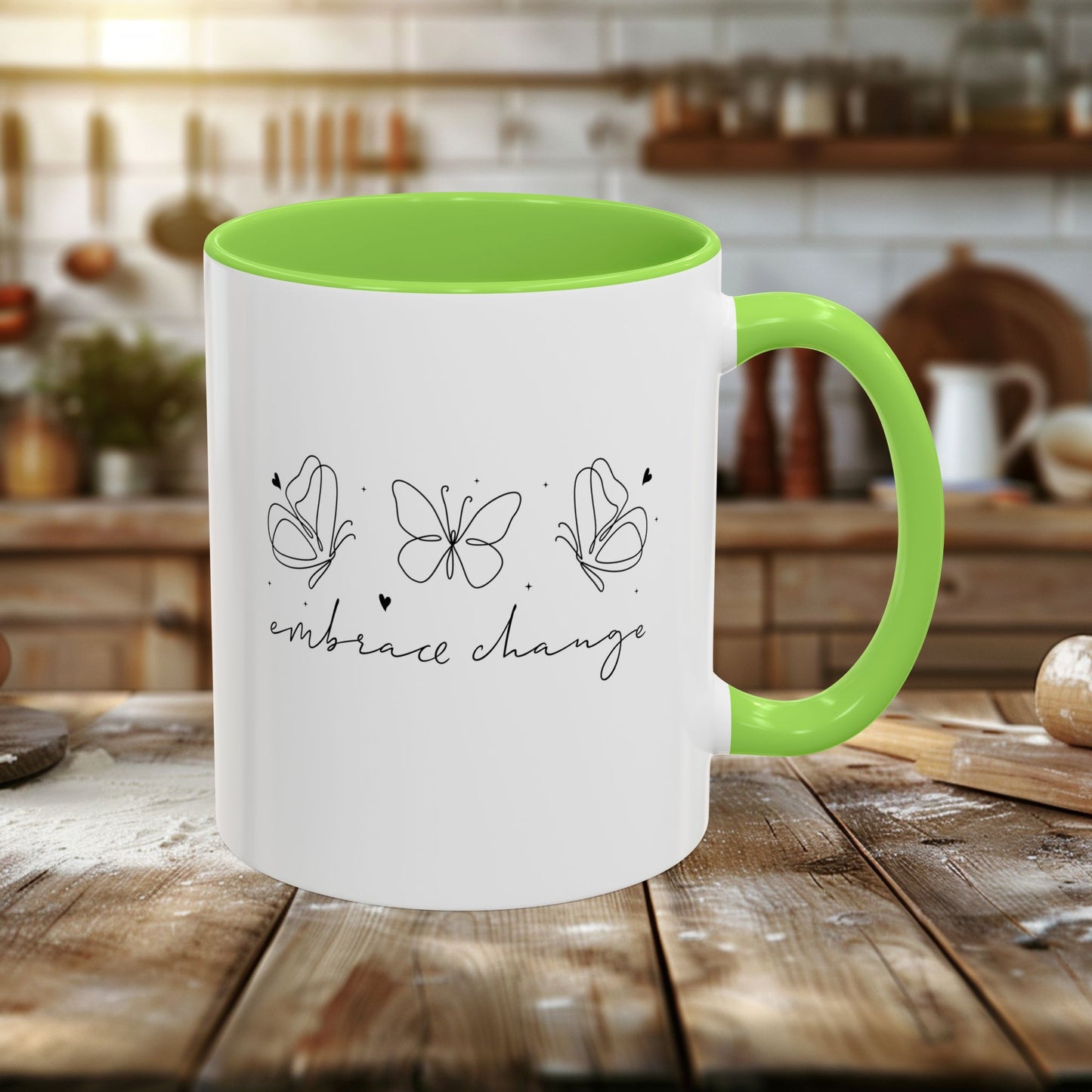 colorful mugs (11oz, 15oz) - embrace change - growth mindset quote