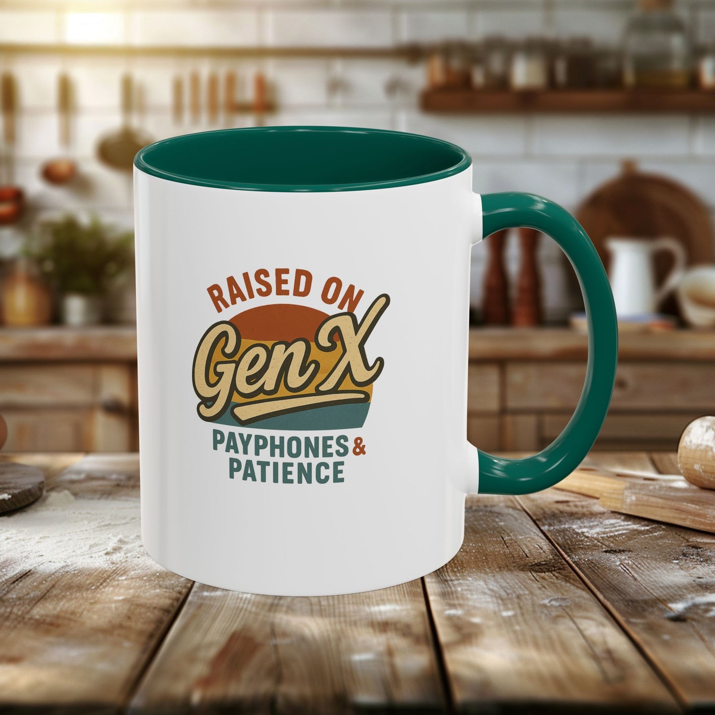 colorful 'raised on gen x' mug - perfect gift for nostalgic coffee lovers