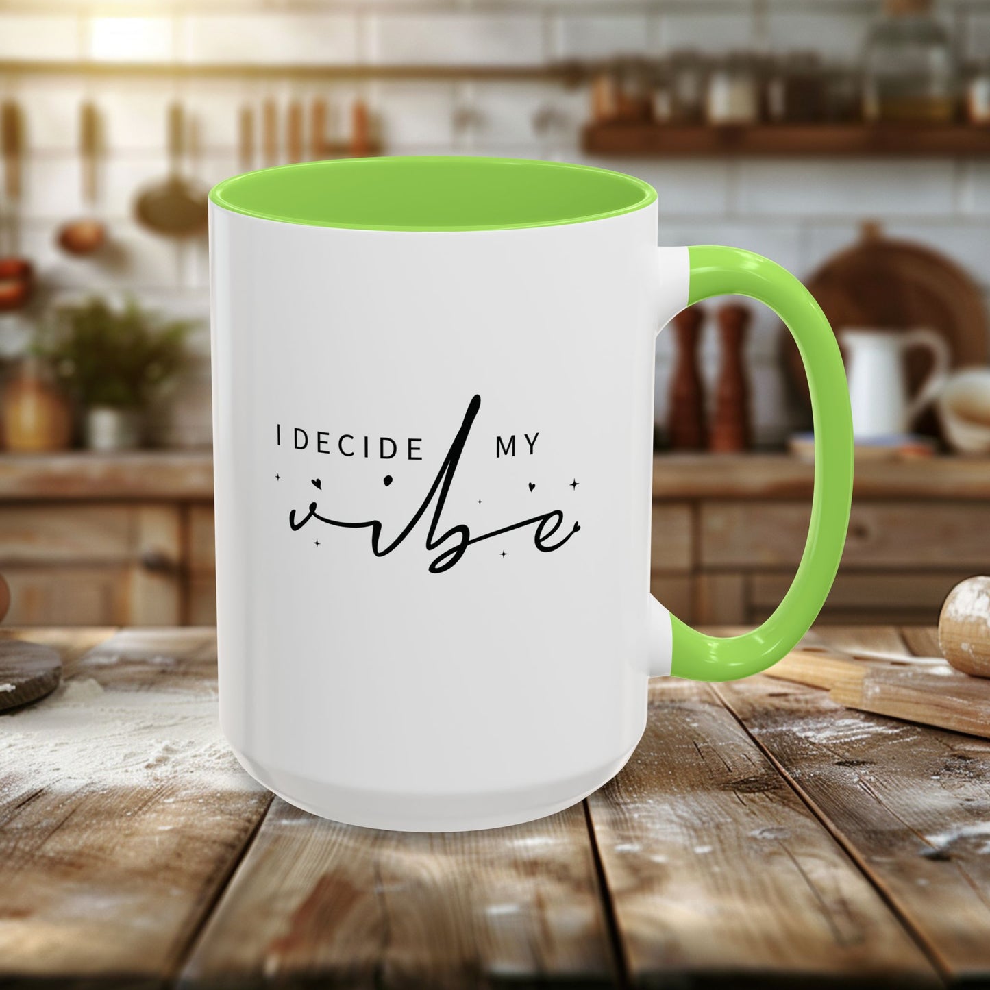 colorful mugs (11oz, 15oz) - i decide my vibe - confidence & control quote