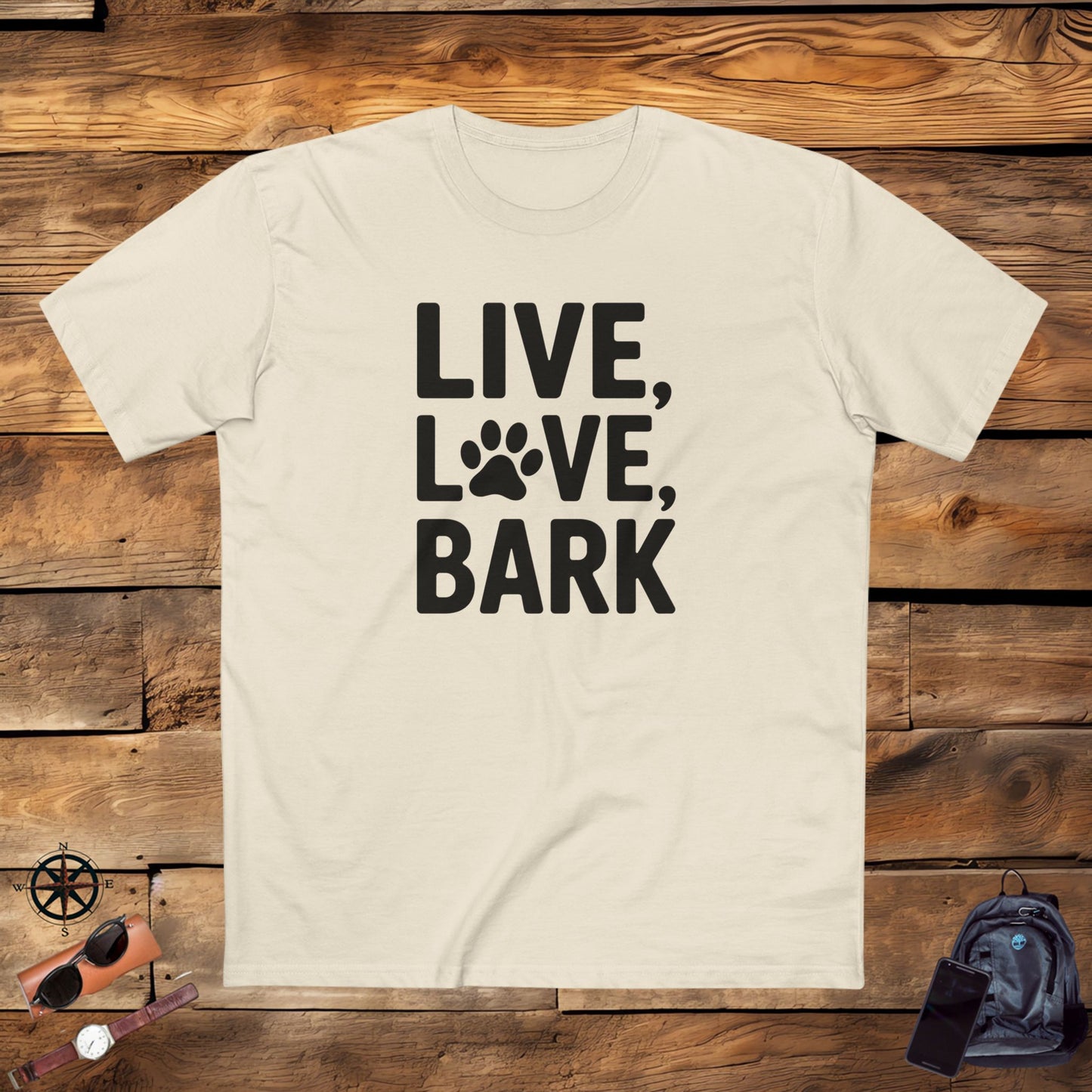 adult staple tee - live love bark | funny dog lover gift | cute pet quote design