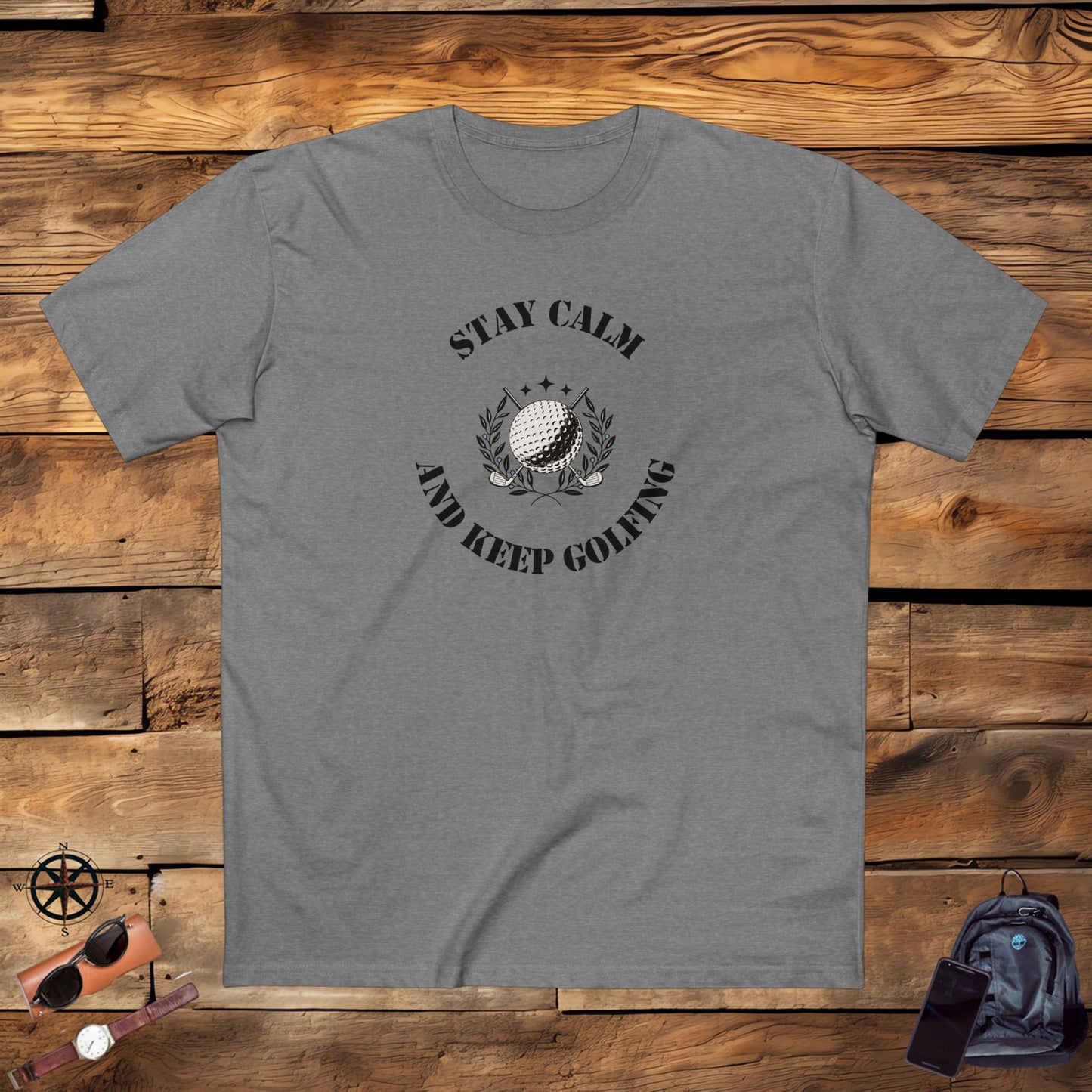 men's t-shirt - stay calm & keep golfing