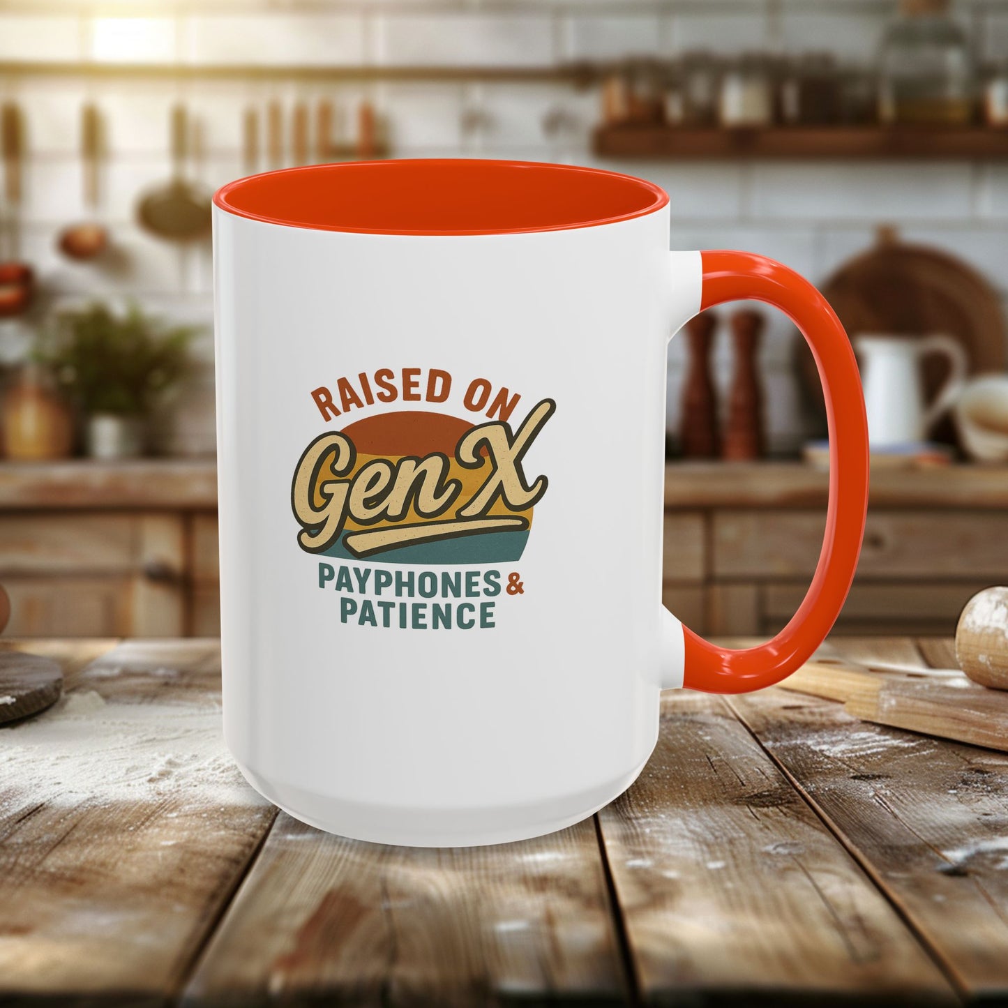 colorful 'raised on gen x' mug - perfect gift for nostalgic coffee lovers