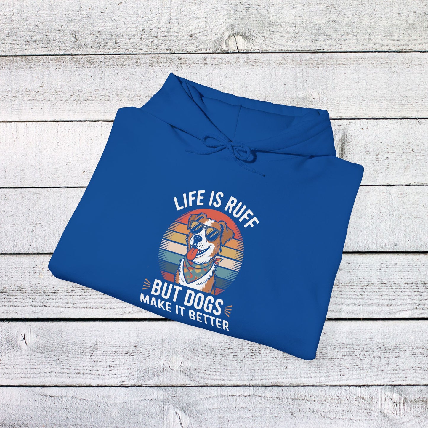 unisex heavy blend™ hooded sweatshirt - live is ruff, but dogs make it better | funny dog lover gift | cute pet quote design