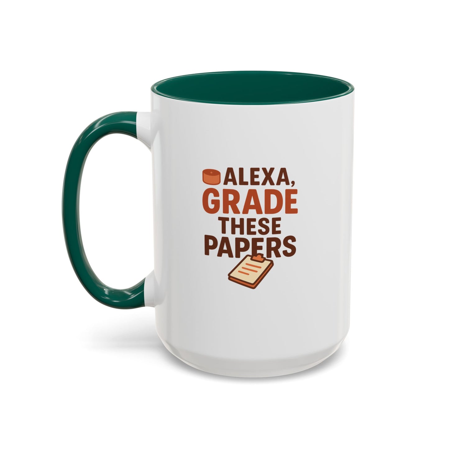 funny coffee mug - 'alexa, grade these papers' - colorful ceramic cup for teachers and students. teachers with attitude.