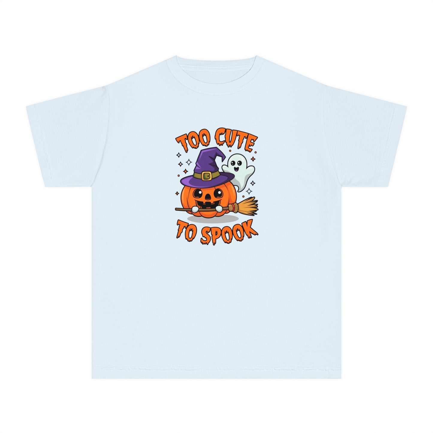 youth t-shirt, youth halloween t-shirt, too cute to spook!