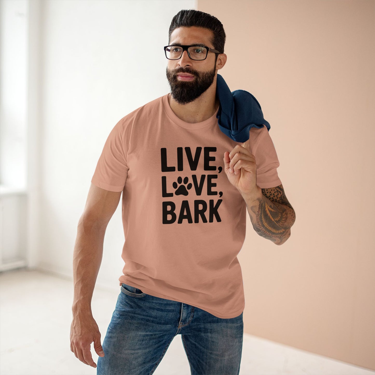 adult staple tee - live love bark | funny dog lover gift | cute pet quote design