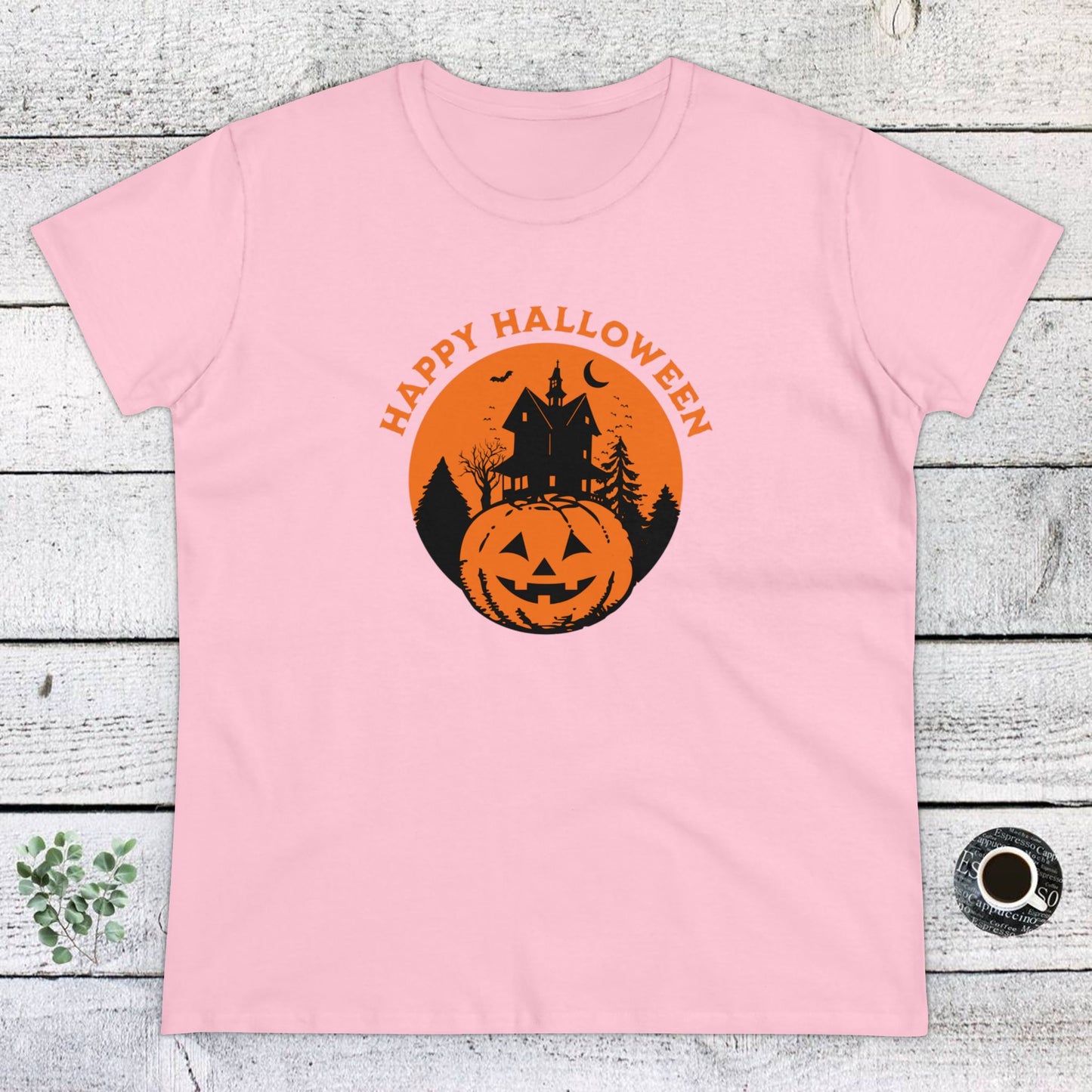 women halloween t-shirt, women tee, halloween gift, jack o'lantern - haunted halloween