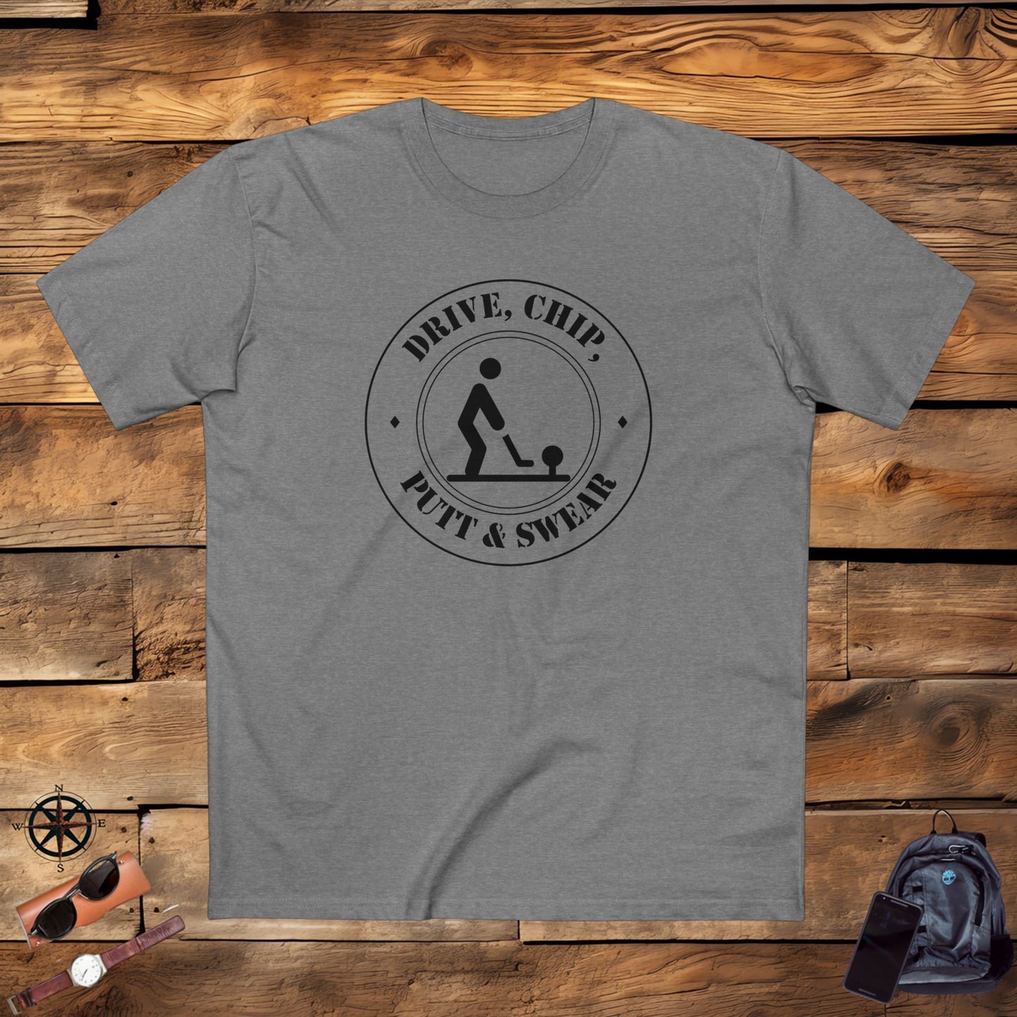 men's t-shirt - drive, chip, putt & swear 2