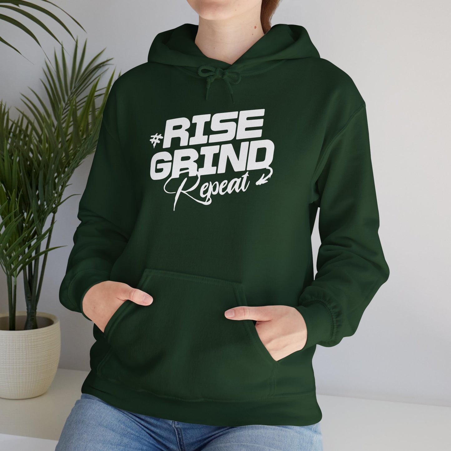 unisex heavy blend™ hooded sweatshirt - rise, grind, repeat - hustle daily motivation