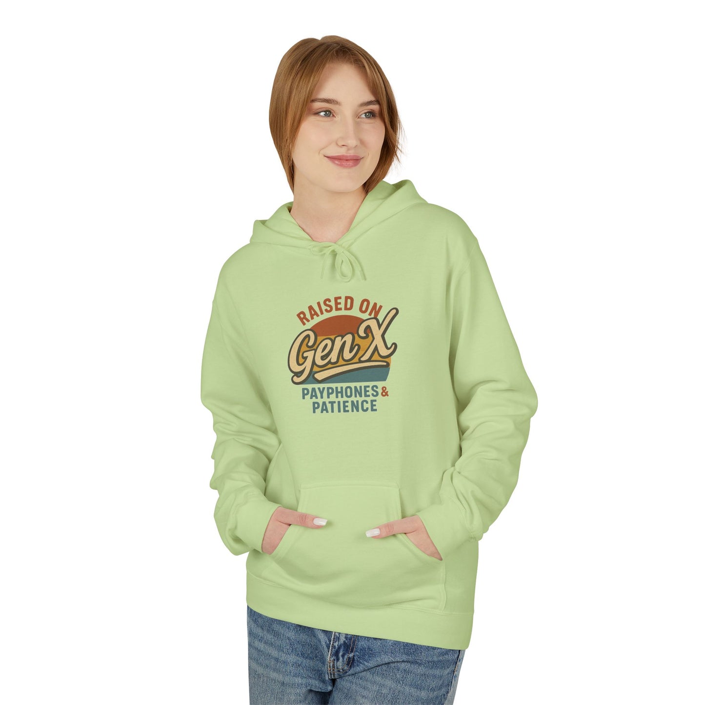 unisex softstyle hoodie - raised on gen x design
