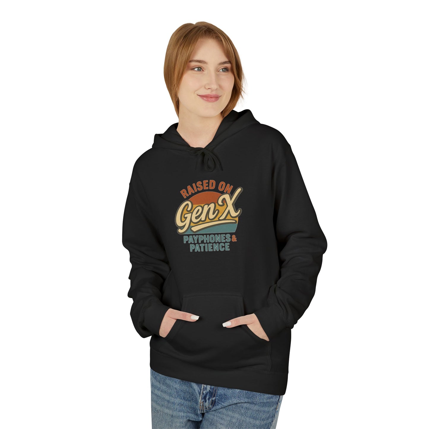 unisex softstyle hoodie - raised on gen x design