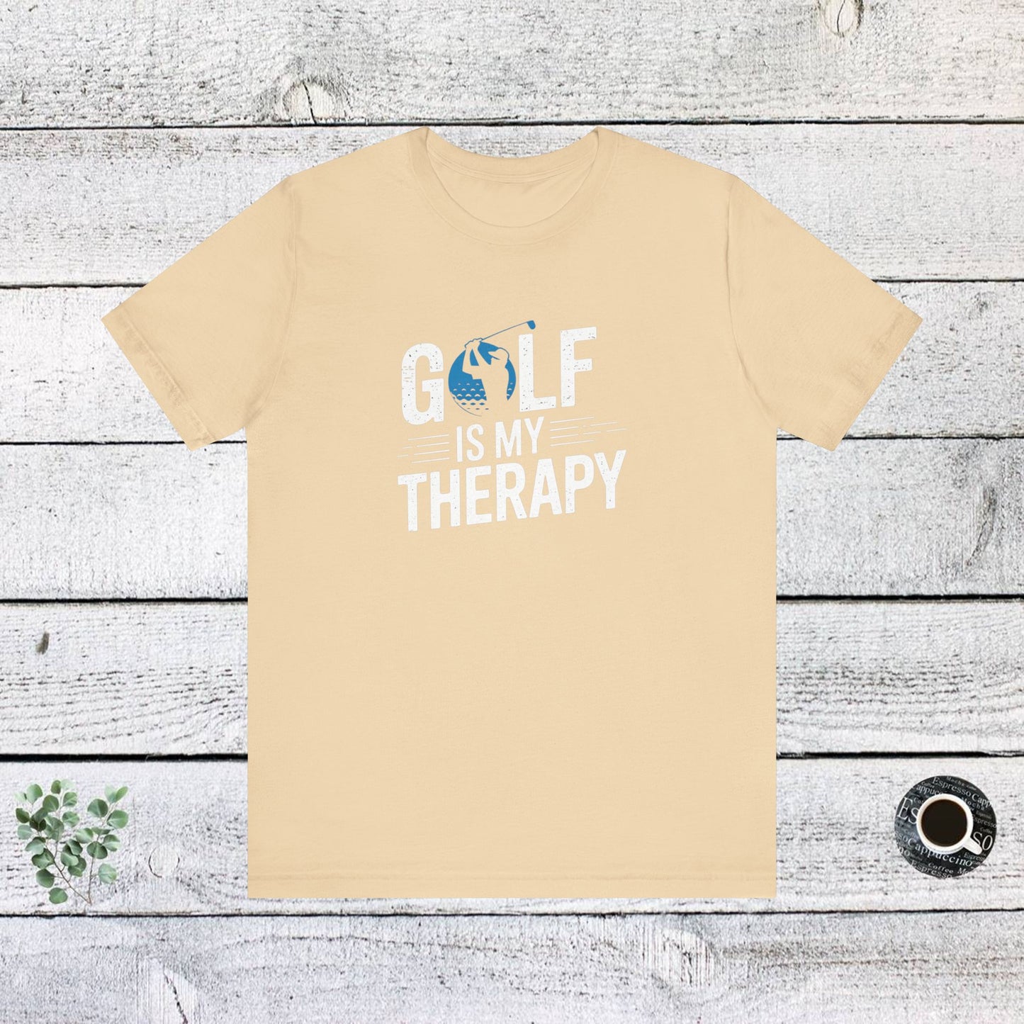 men & women golf t-shirt: golf is my therapy. unisex golf t-shirt.