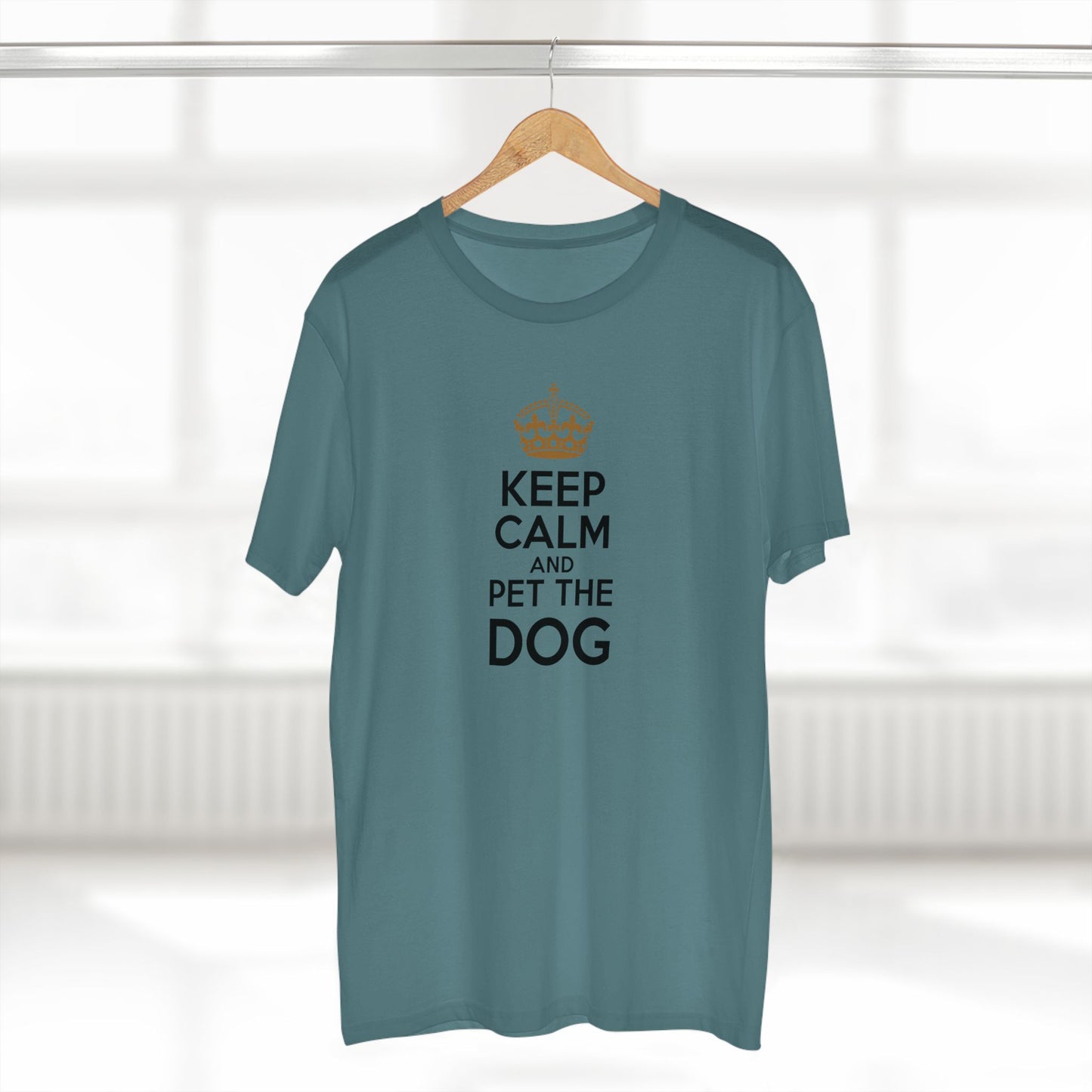 adult staple tee - keep calm and pet the dog | funny dog lover gift | cute pet quote design