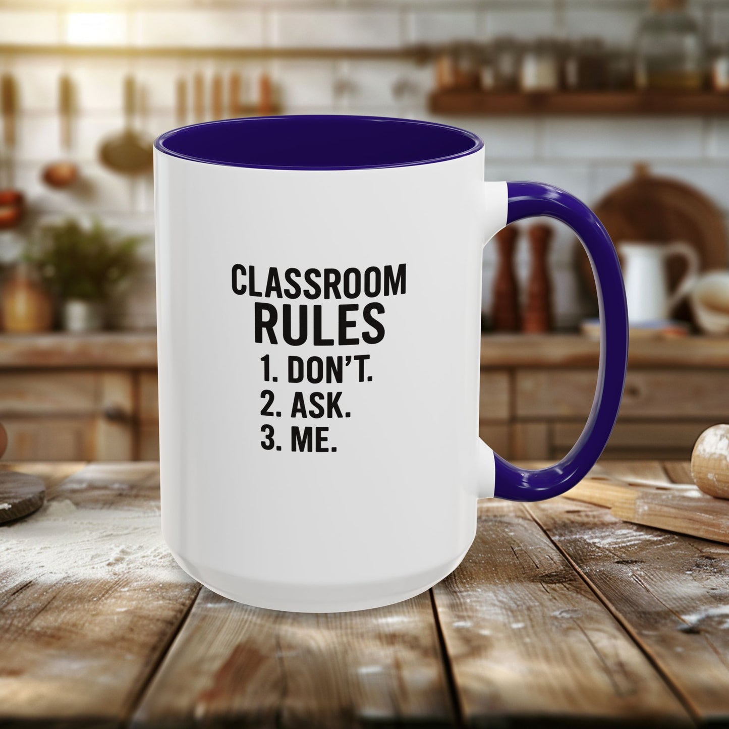 colorful classroom rules mug - perfect for teachers and students. teachers with attitude.
