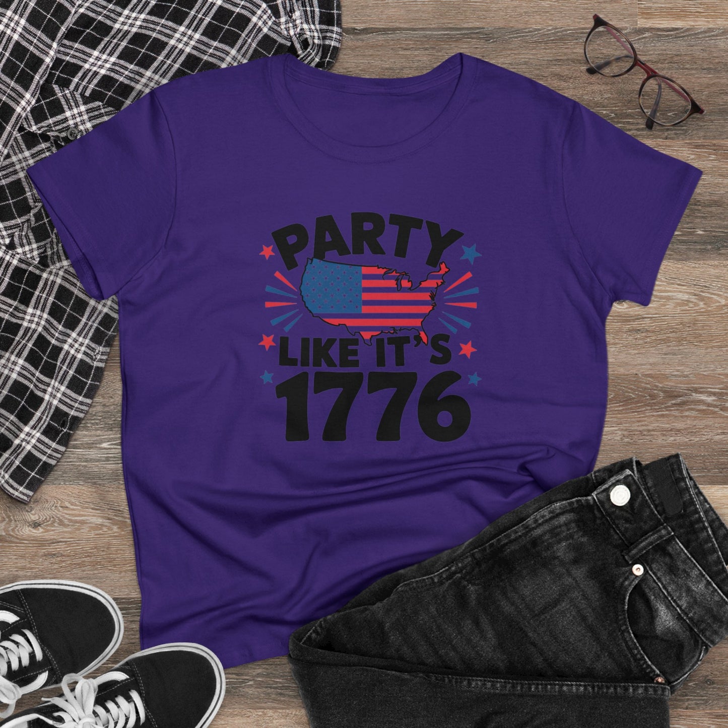 women's t-shirt, women's tee, funny gift, party like its 1776!