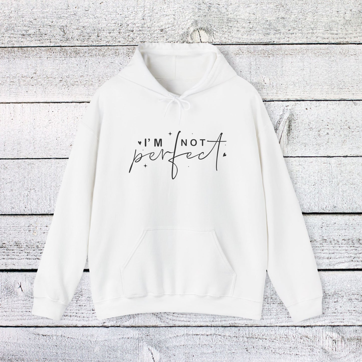 unisex heavy blend™ hooded sweatshirt - i’m not perfect - self-acceptance quote