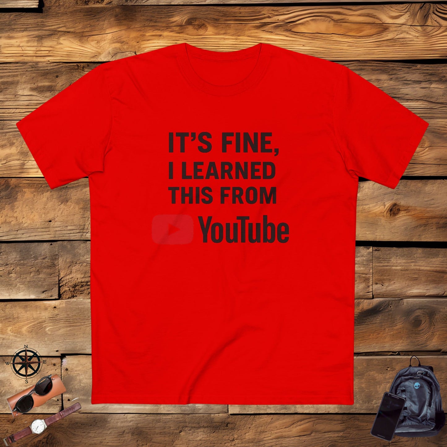 men's stable tee: it's fine, i learned this from youtube