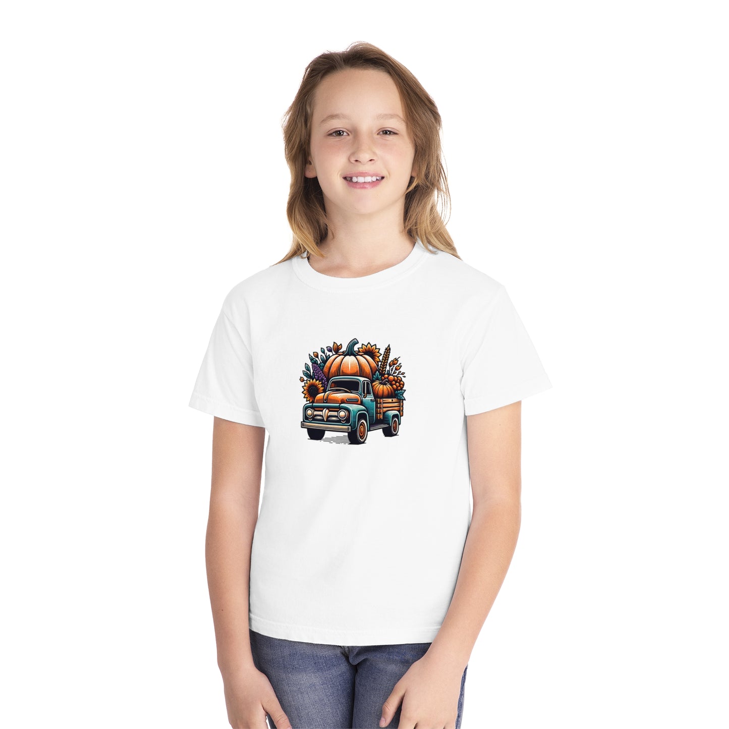 youth t-shirt - pumpkin truck!