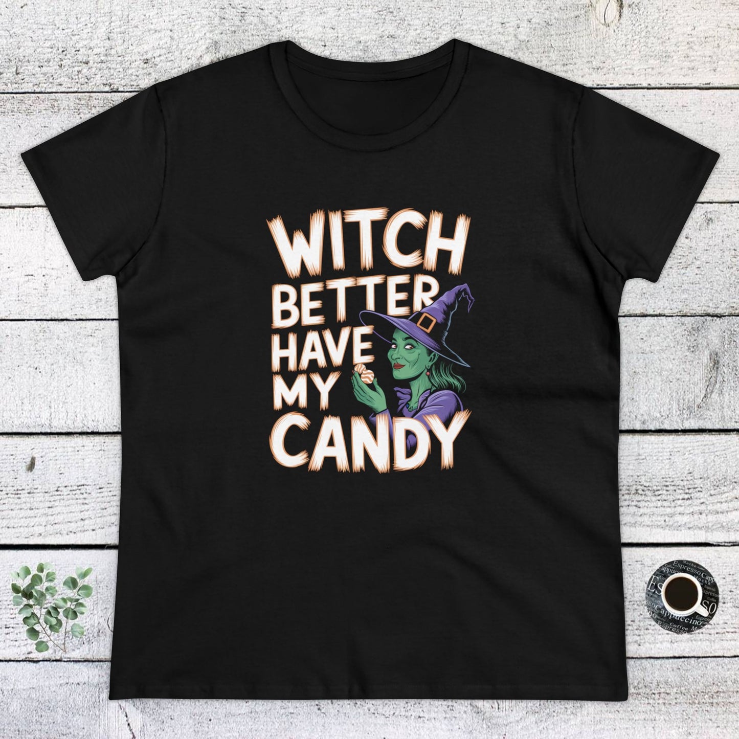 women's t-shirt, women's tee, women's halloween, funny gift, witch!