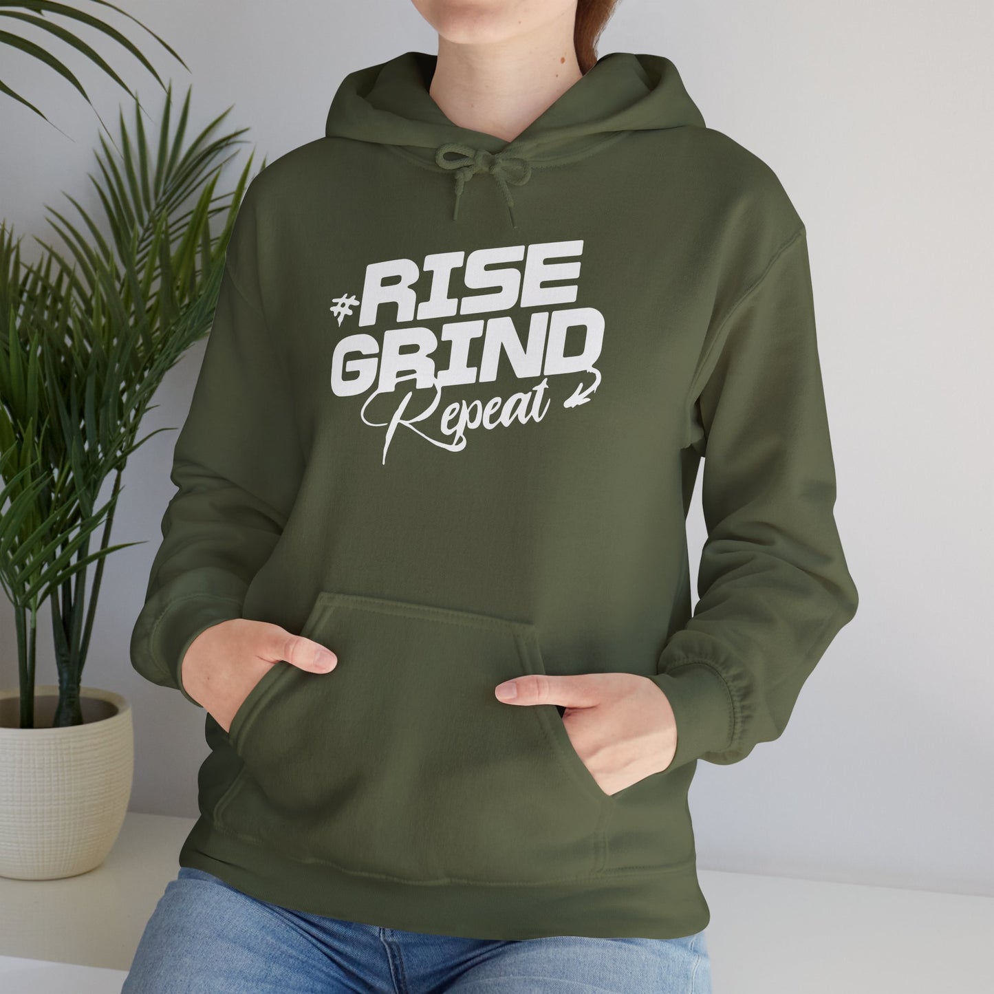 unisex heavy blend™ hooded sweatshirt - rise, grind, repeat - hustle daily motivation