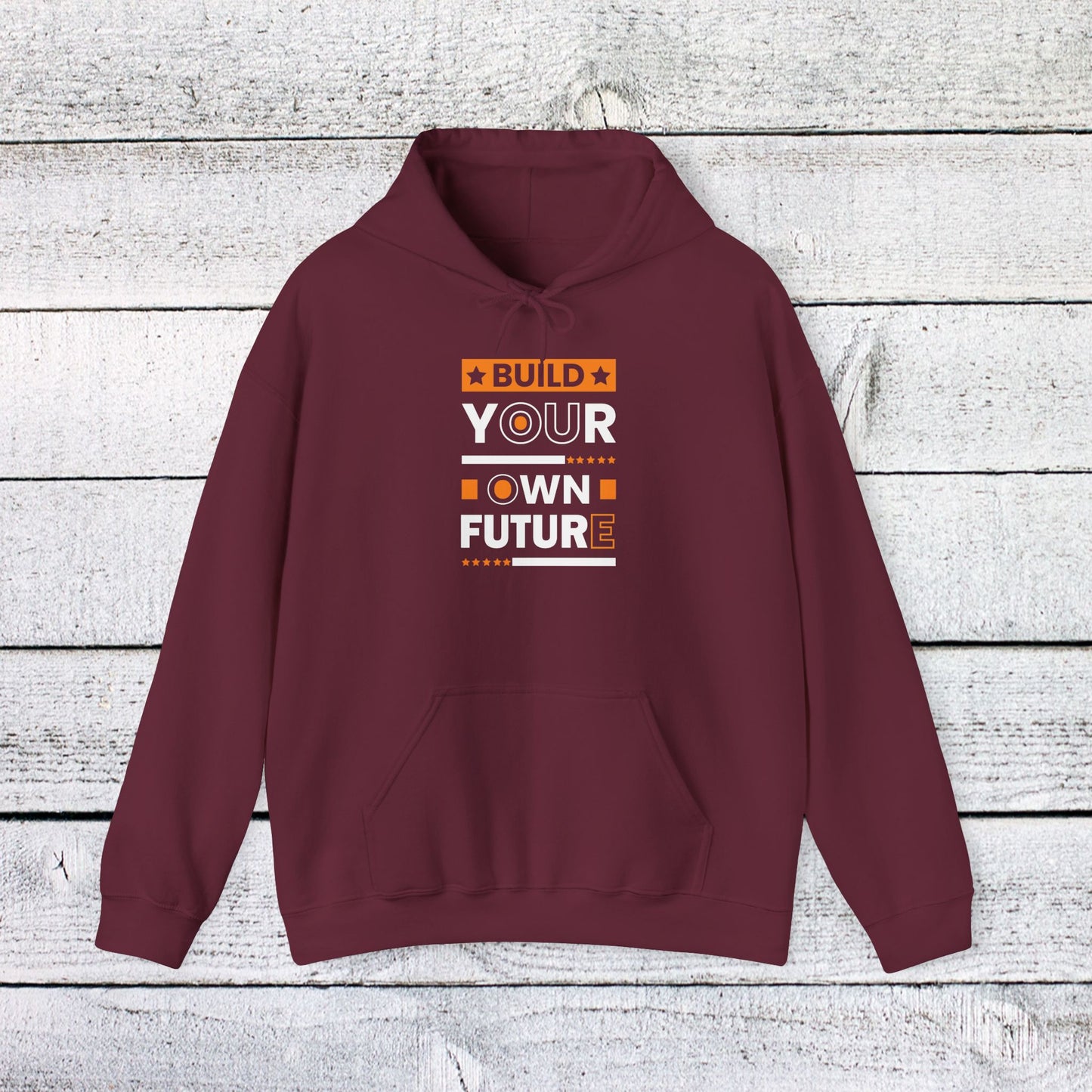 unisex heavy blend™ hooded sweatshirt - build your own future - empowerment message