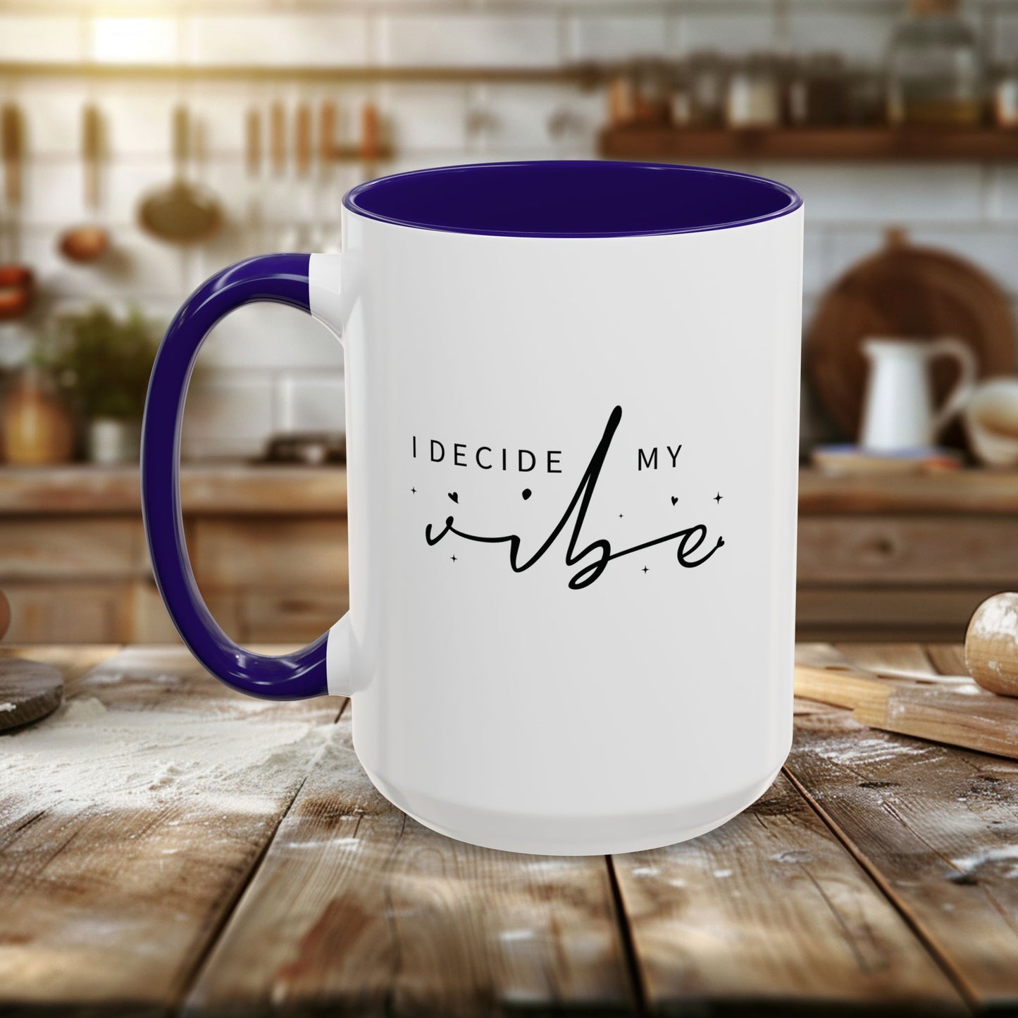 colorful mugs (11oz, 15oz) - i decide my vibe - confidence & control quote