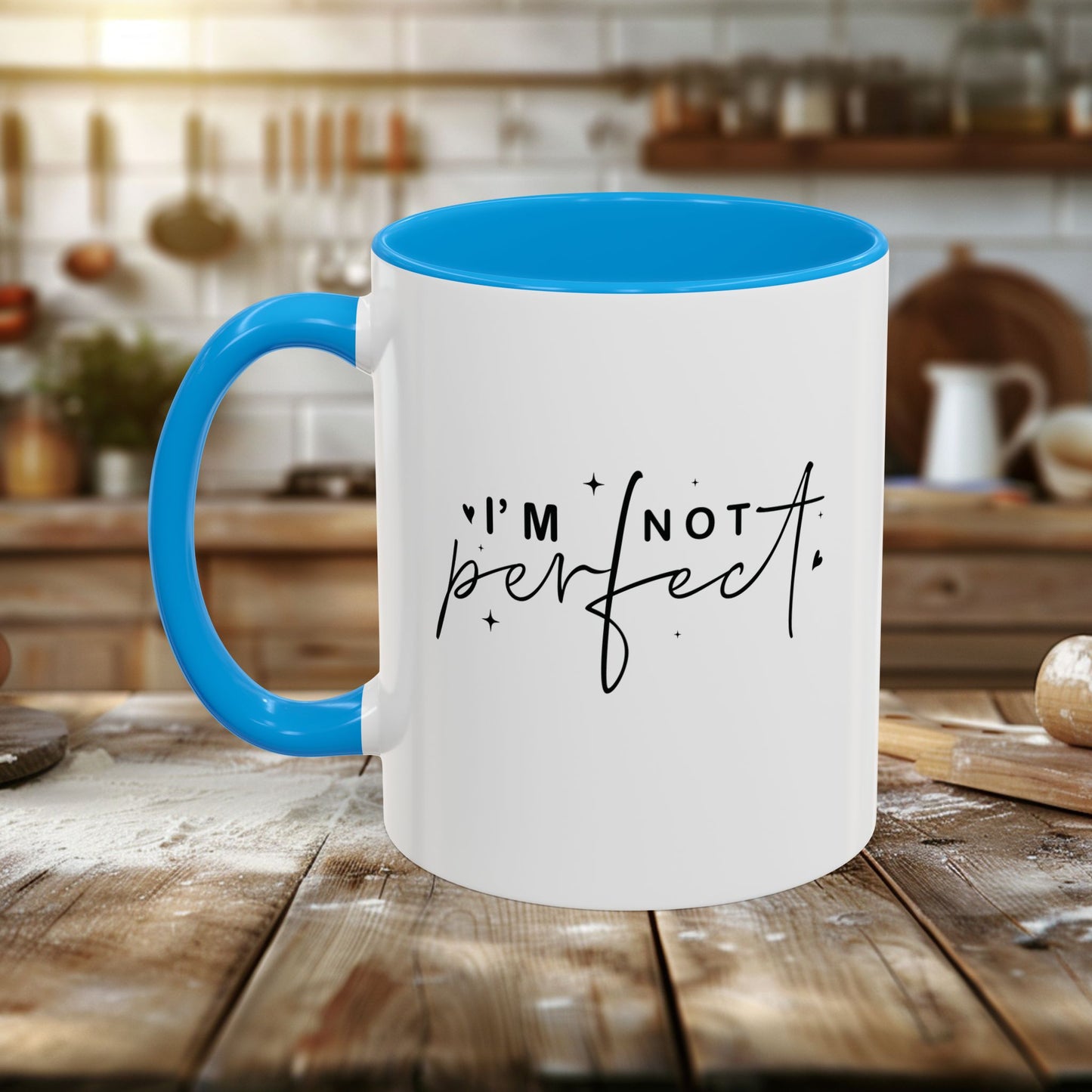 colorful mugs (11oz, 15oz) - i’m not perfect - self-acceptance quote