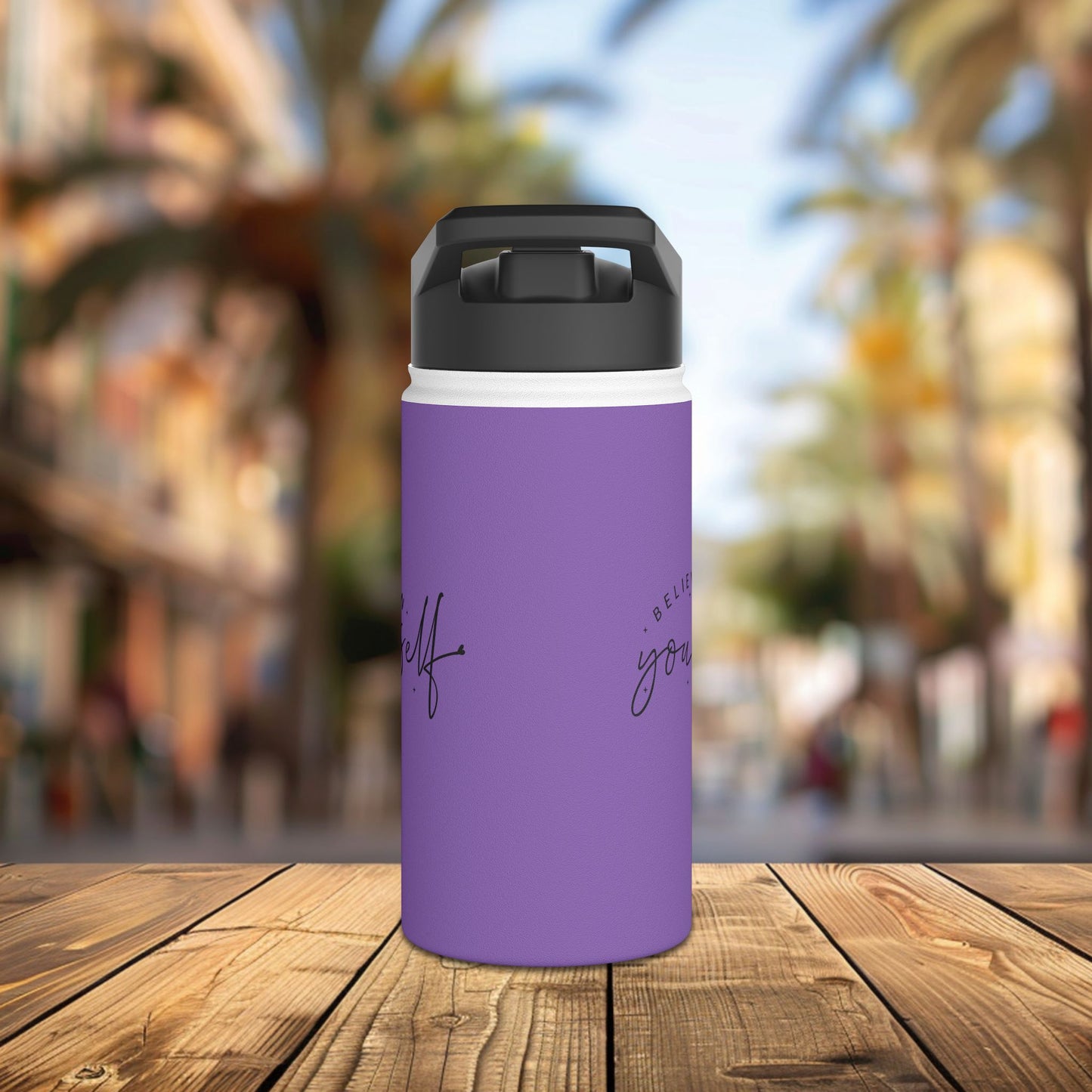believe in yourself - classic self-esteem boosterstainless steel water bottle, standard lid - embrace your uniqueness - individuality affirmation