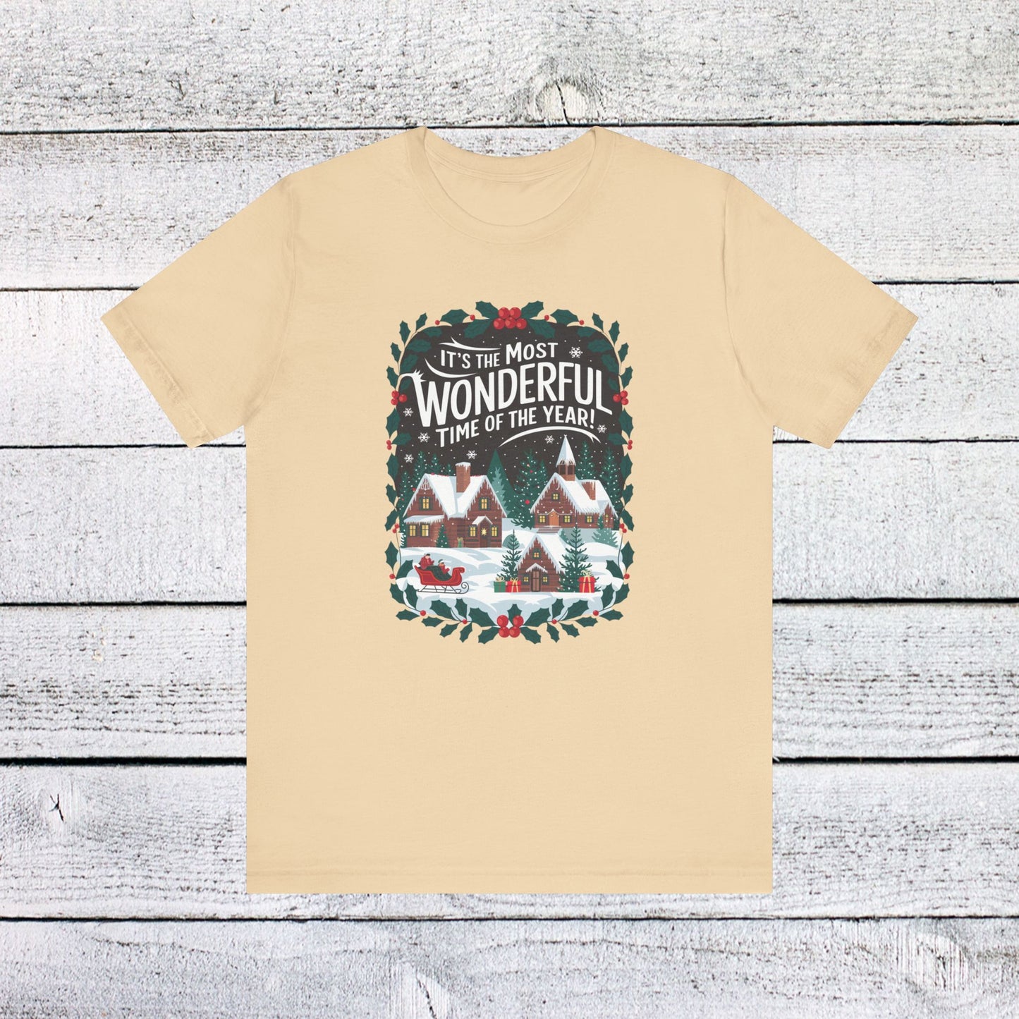 men & women christmas t-shirt. most wonderful time of year. unisex christmas t-shirt.