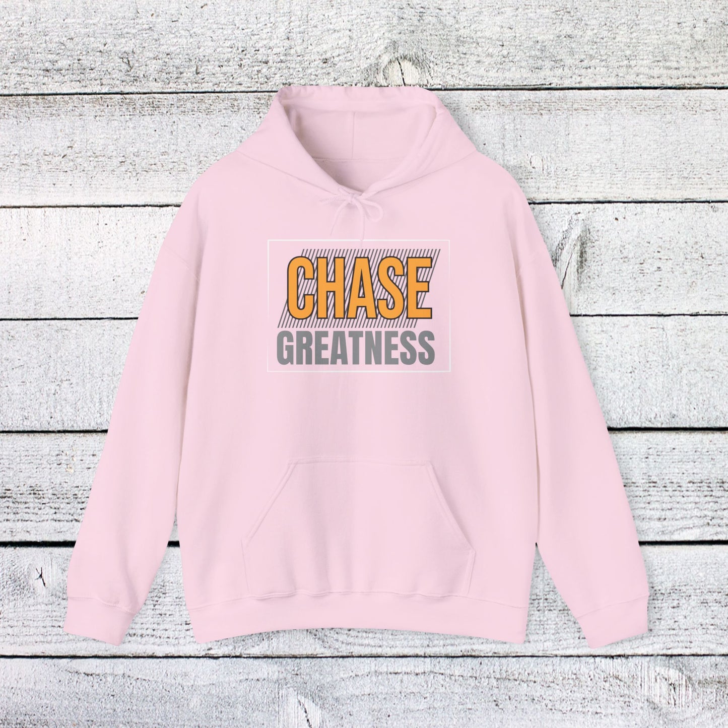unisex heavy blend™ hooded sweatshirt - chase greatness - bold motivation quote