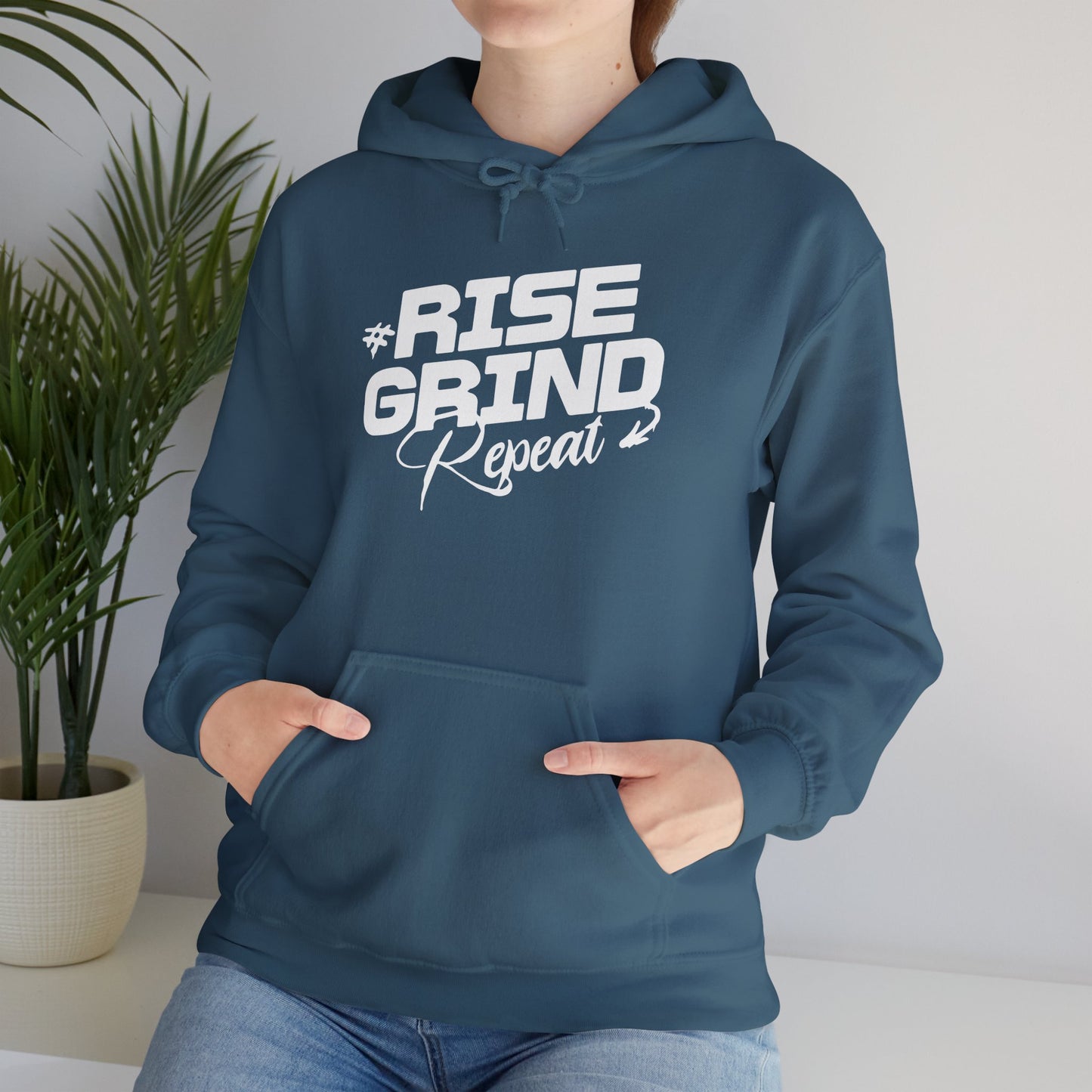 unisex heavy blend™ hooded sweatshirt - rise, grind, repeat - hustle daily motivation