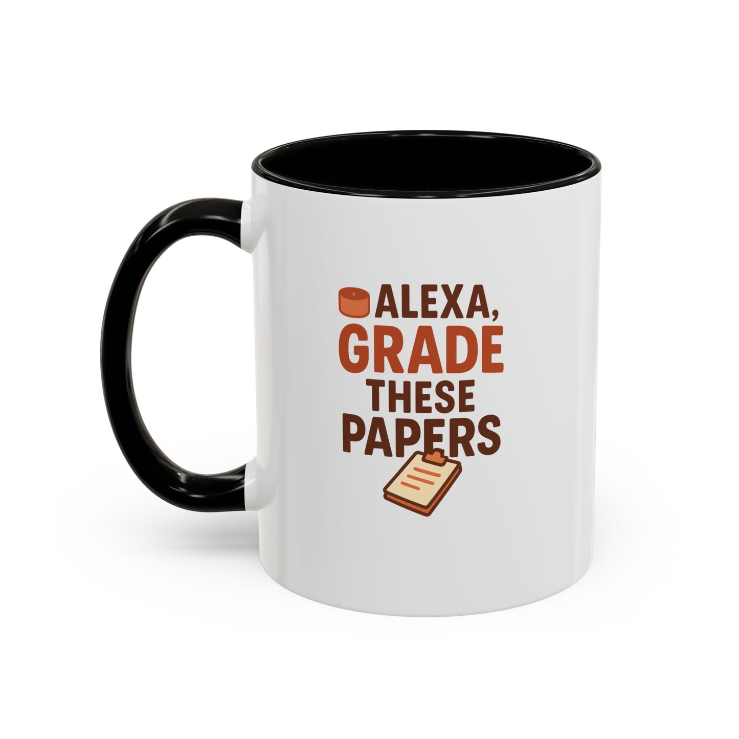 funny coffee mug - 'alexa, grade these papers' - colorful ceramic cup for teachers and students. teachers with attitude.