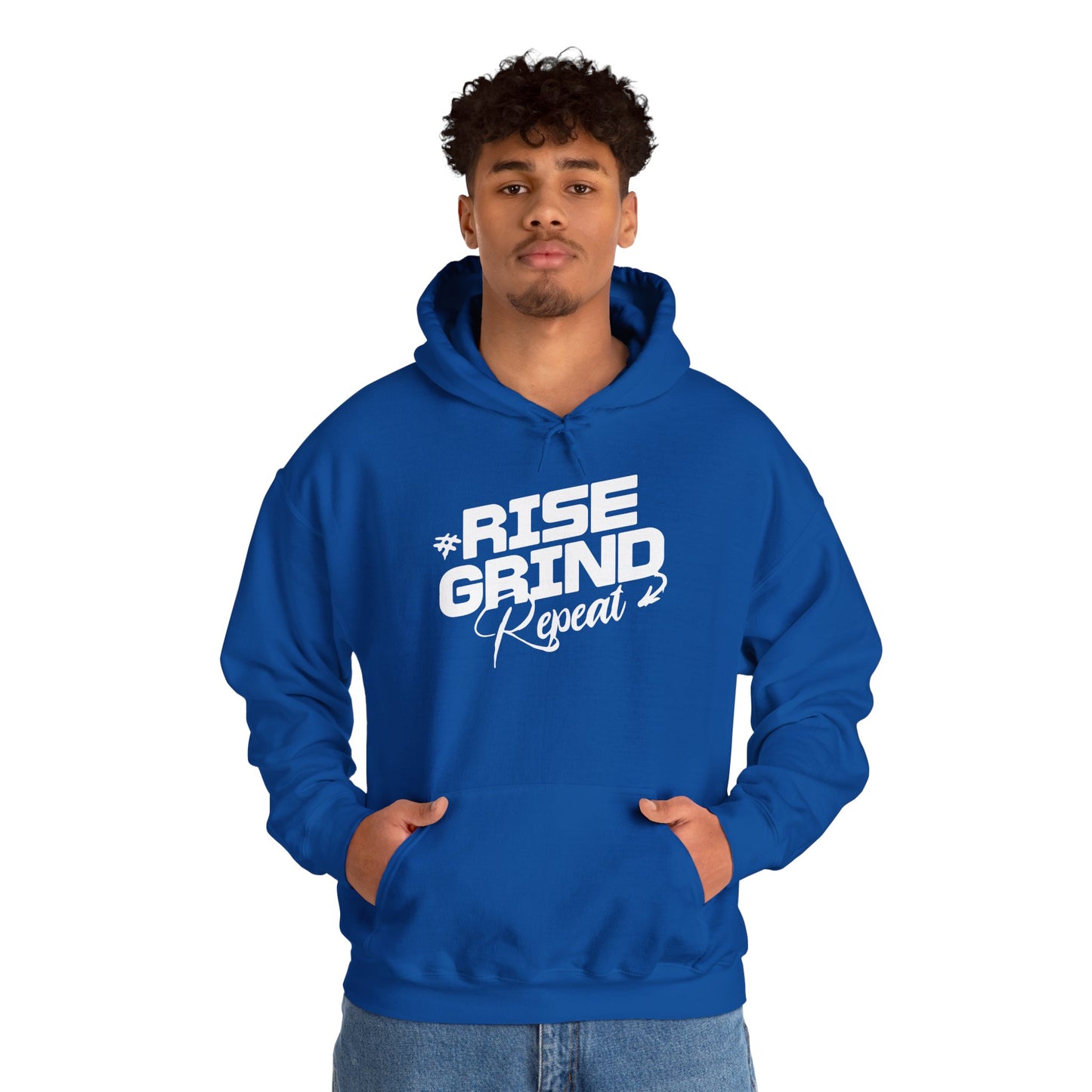 unisex heavy blend™ hooded sweatshirt - rise, grind, repeat - hustle daily motivation