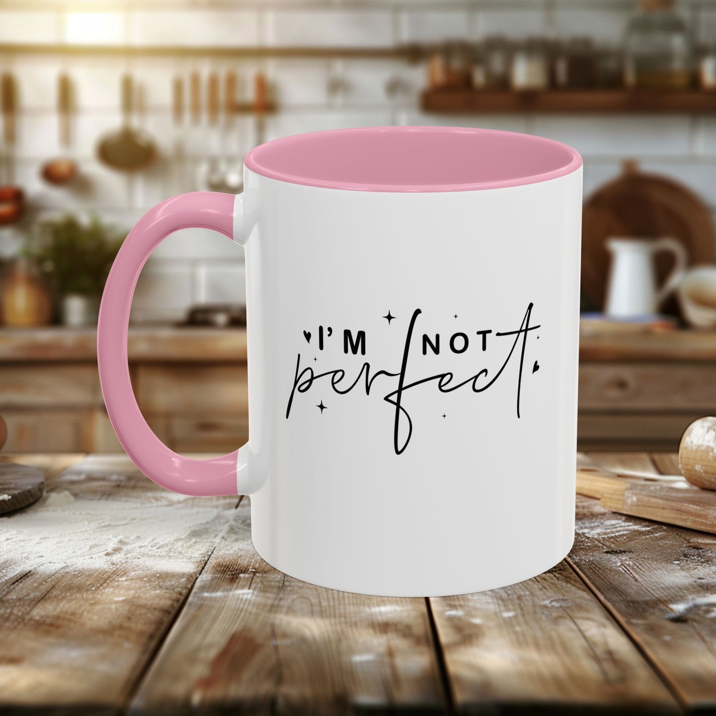 colorful mugs (11oz, 15oz) - i’m not perfect - self-acceptance quote