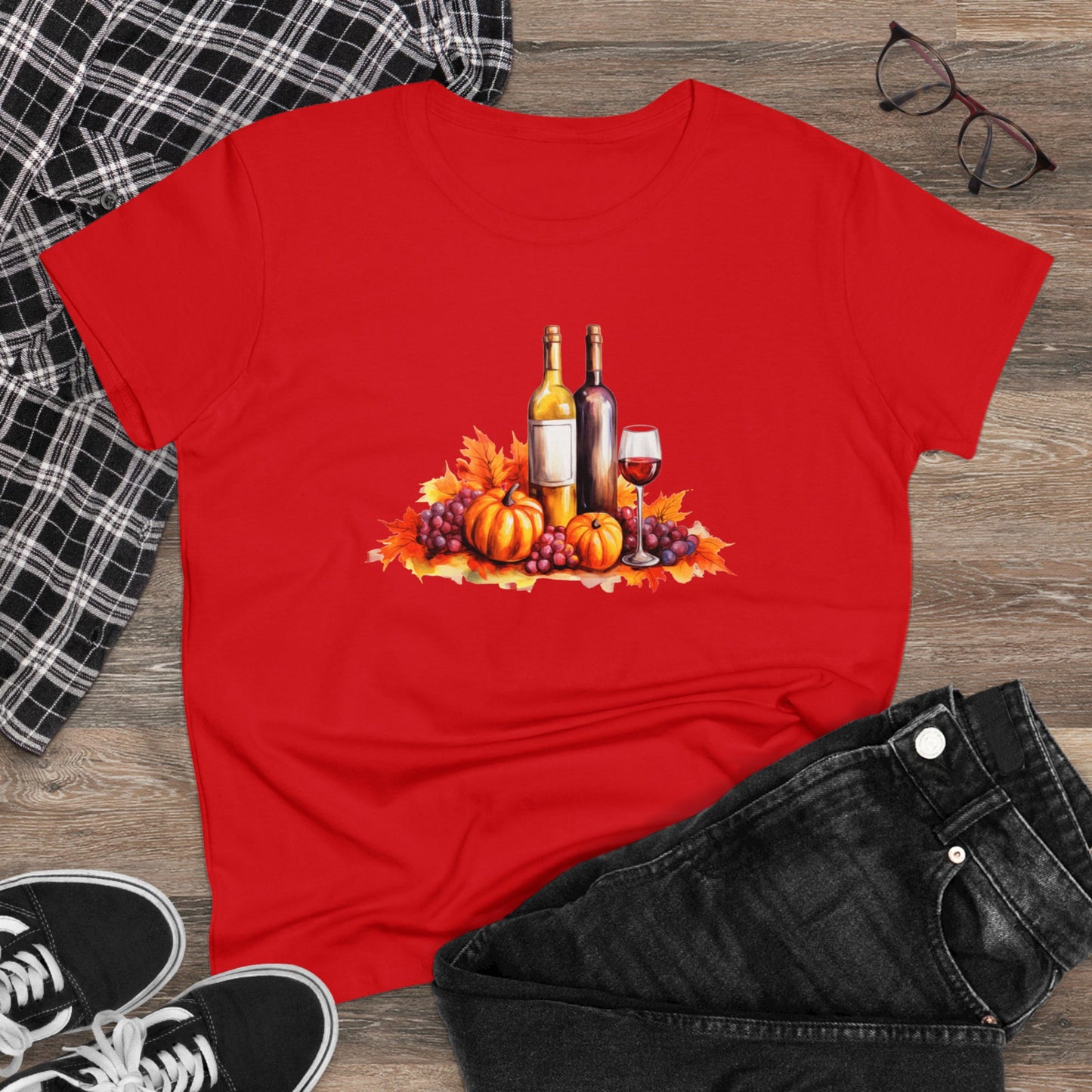 women halloween t-shirt, tee, fall, women's wine glass, pumpkins, halloween gift